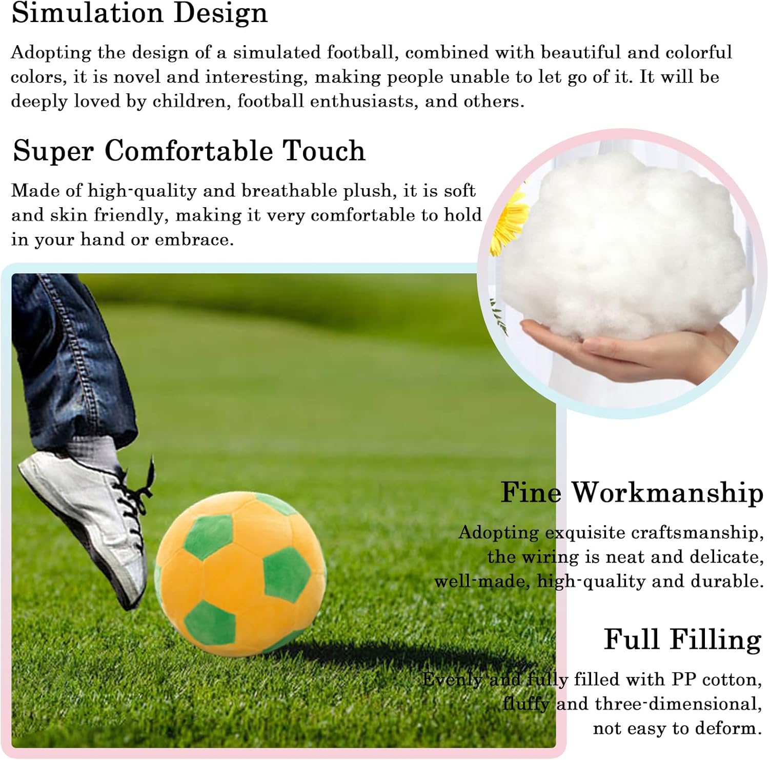 Plush Soccer Ball Stuffed Toy for Kids
