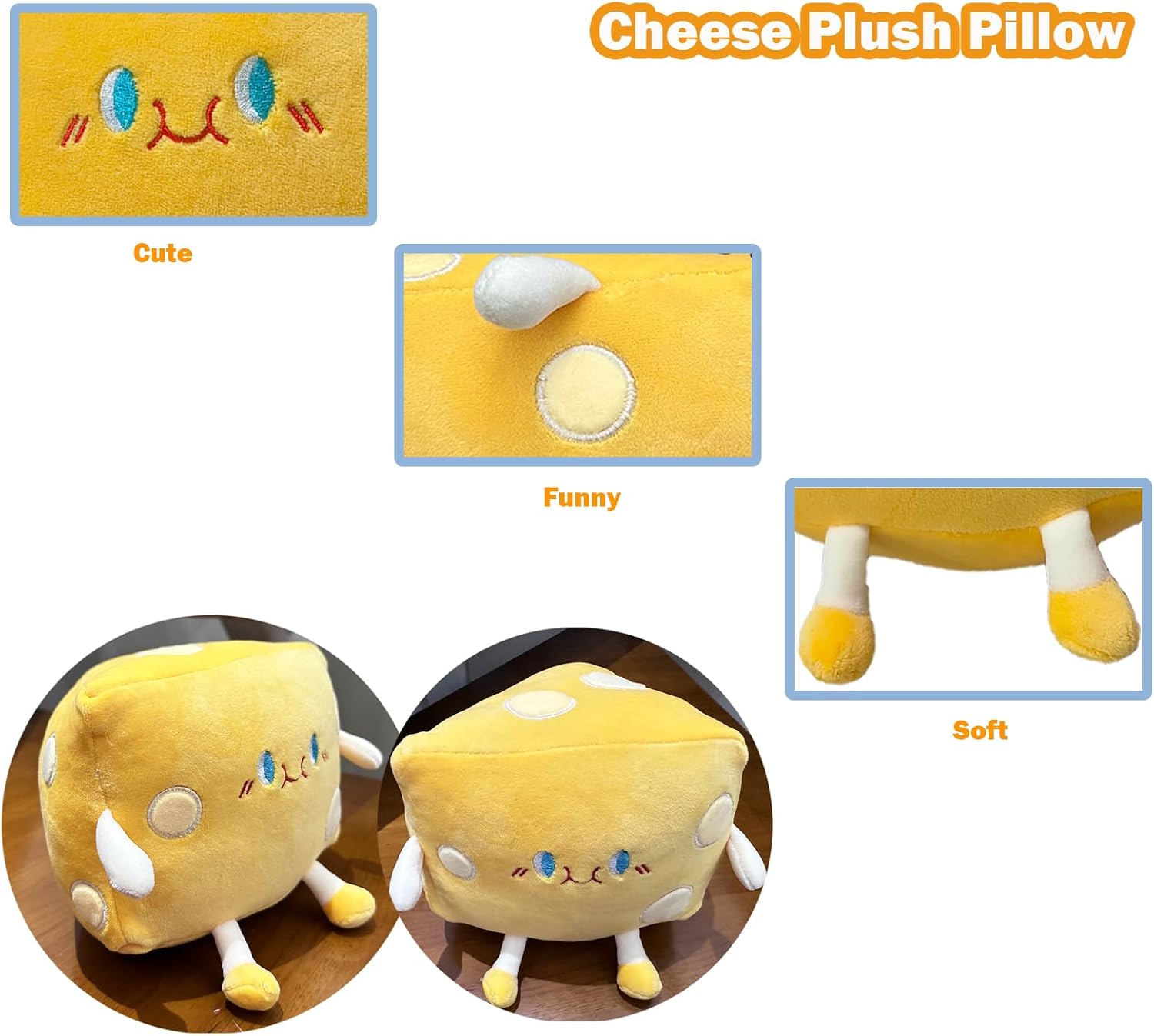 Cheese Stuffed Plush Pillow Toy