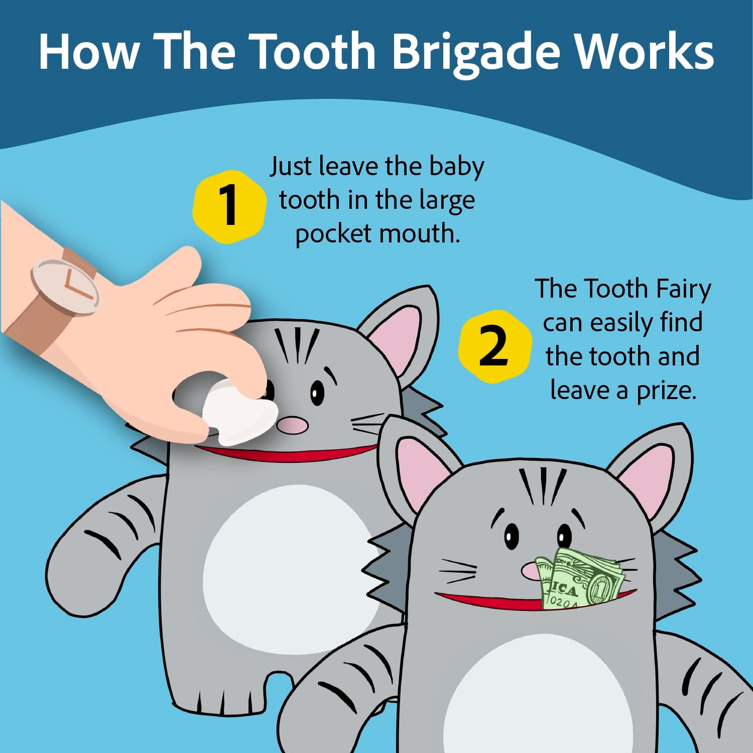 Tooth Fairy Pillow with Large Pocket Mouth