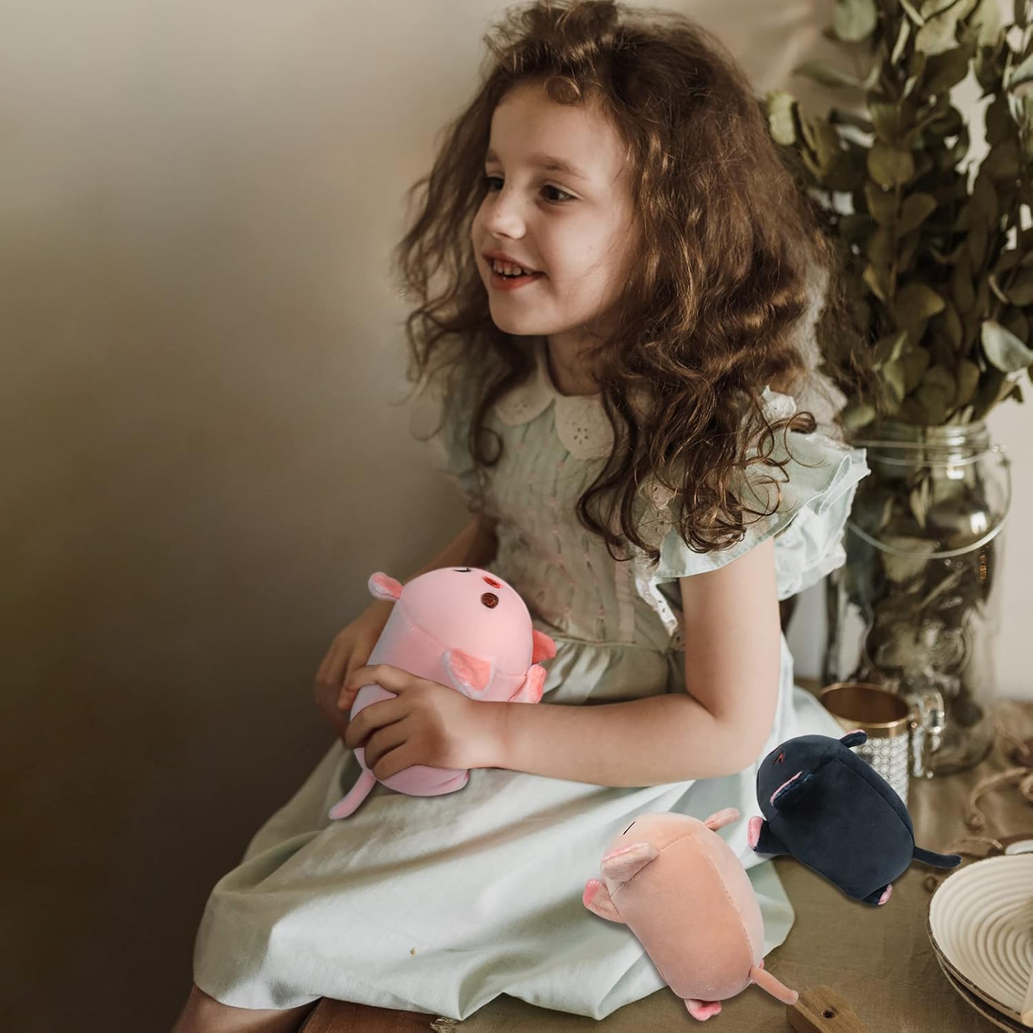 Pig Stuffed Animal Mommy 196 with 3 Plushies