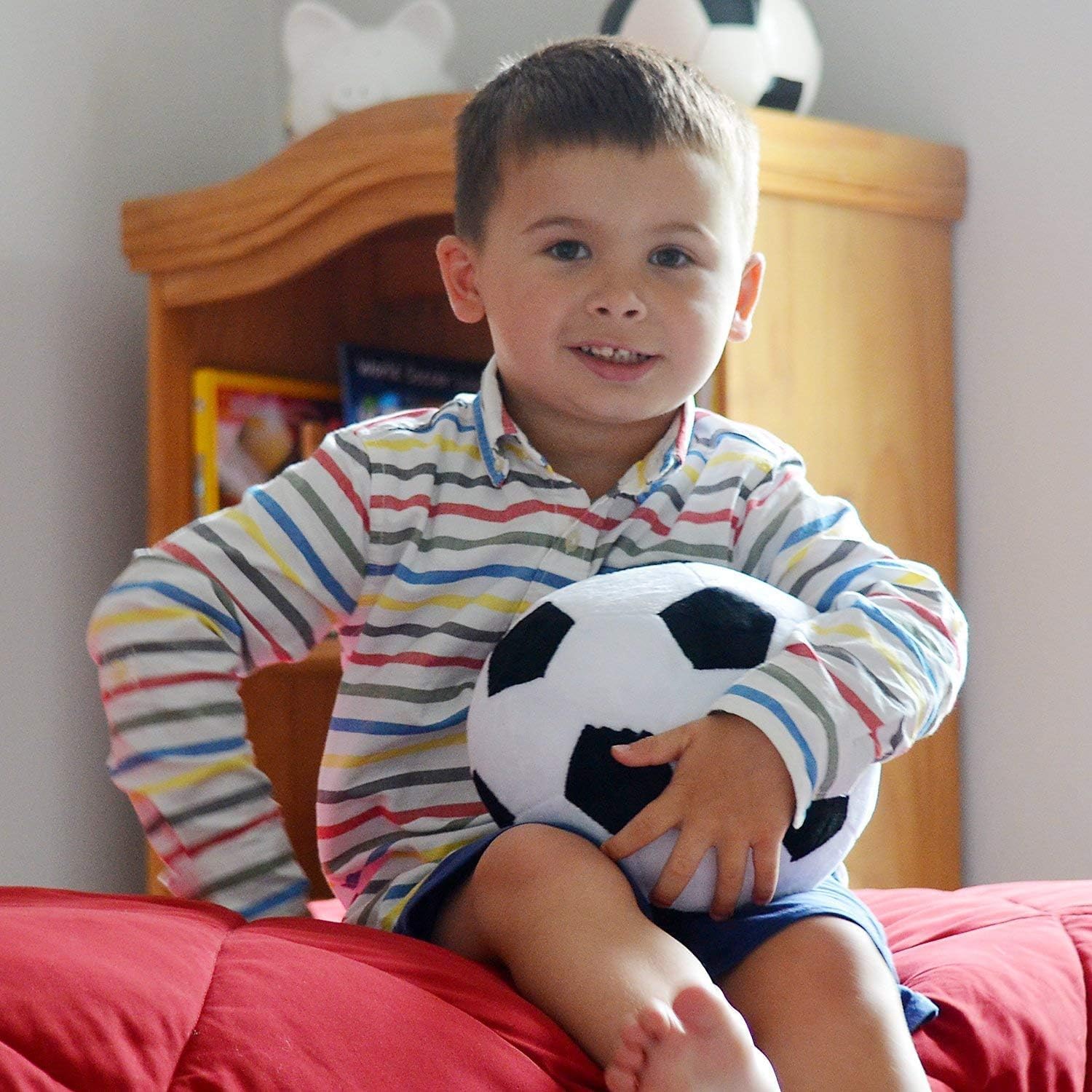 T Play Soccer Ball Plush Throw Pillow Toy