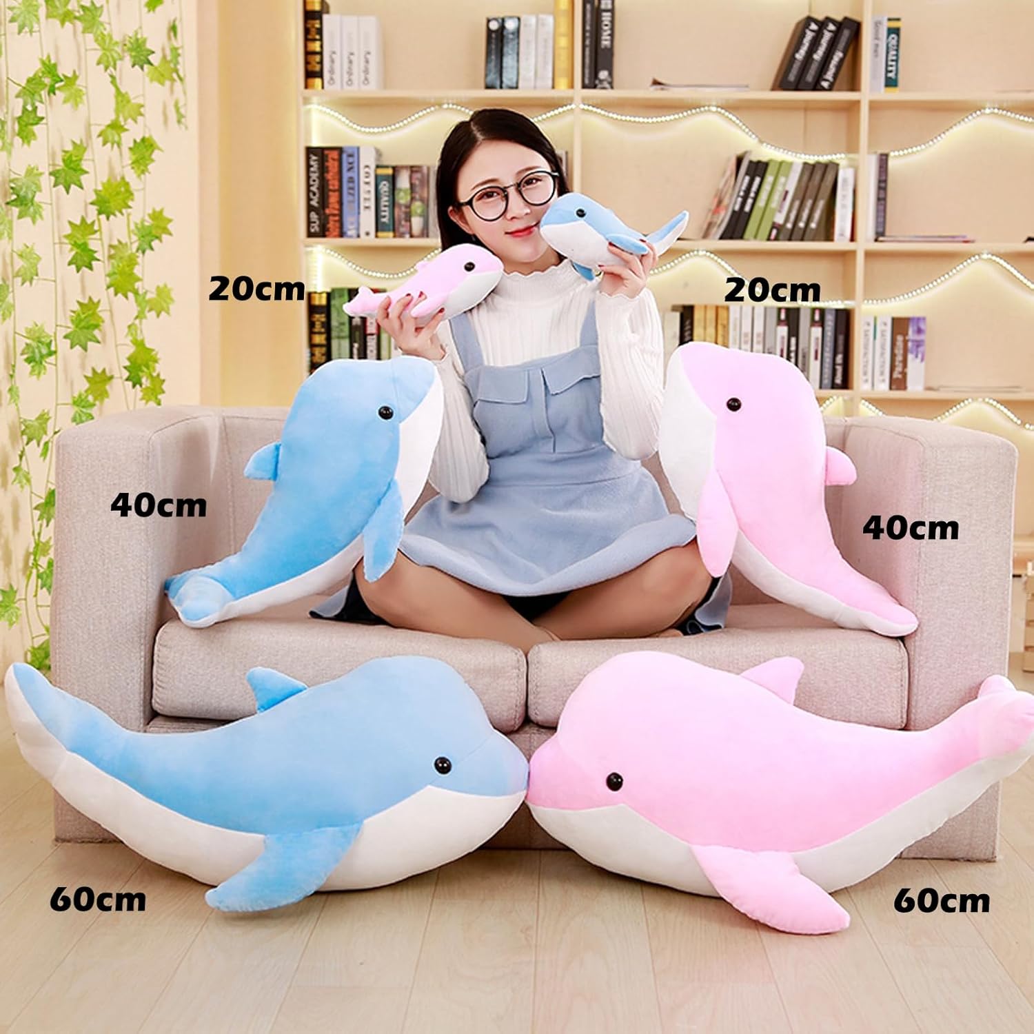 Dolphin Plush Pillow for Kids and Adults