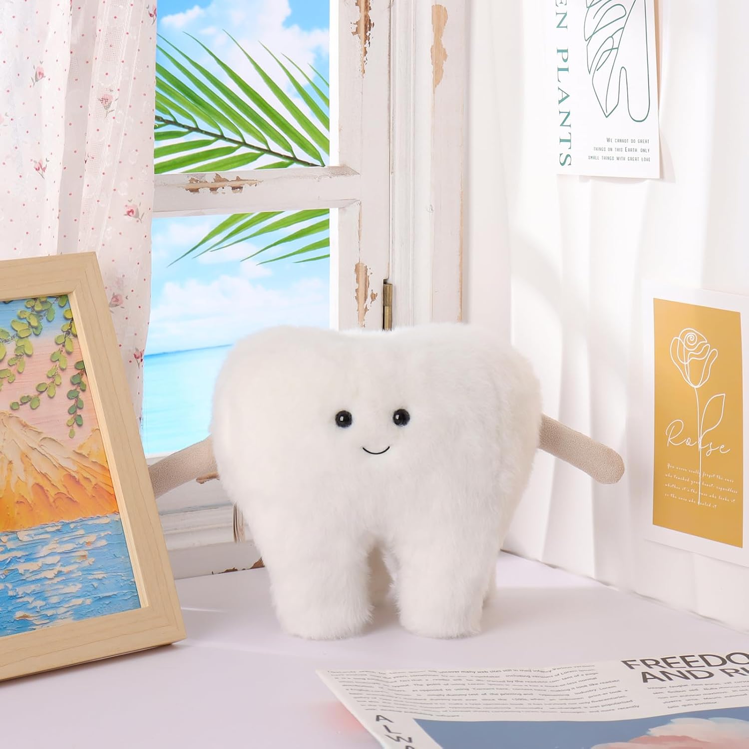 Apricot Lamb Plush Stuffed Tooth Toy for Kids
