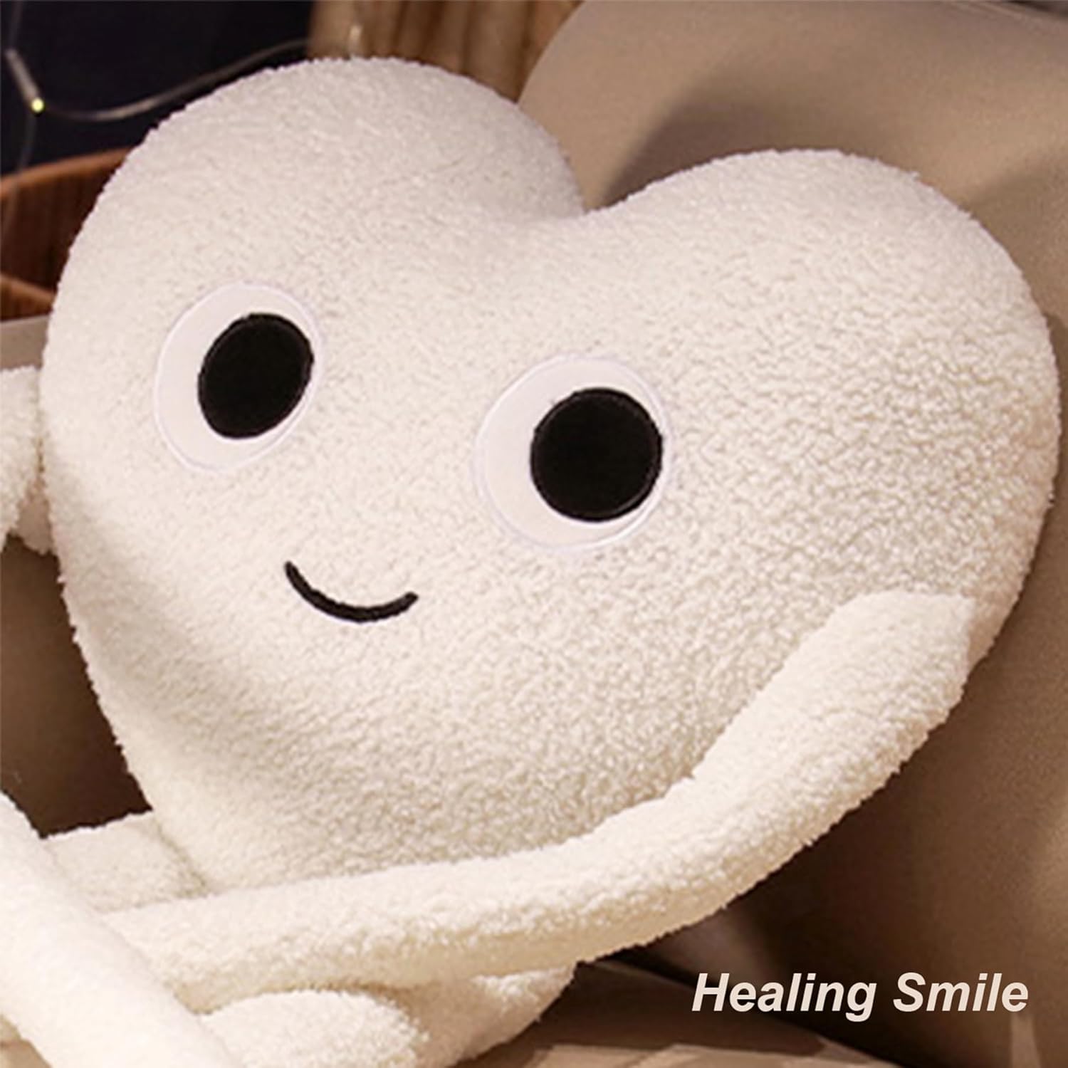 White Heart Plush Pillow 3937in