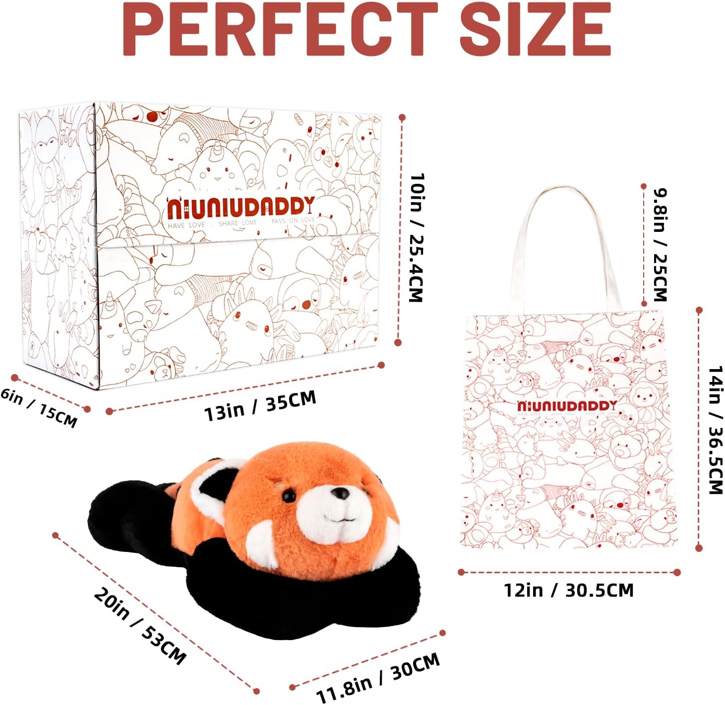 Niuniu Daddy Weighted Red Panda Plush Pillow 1