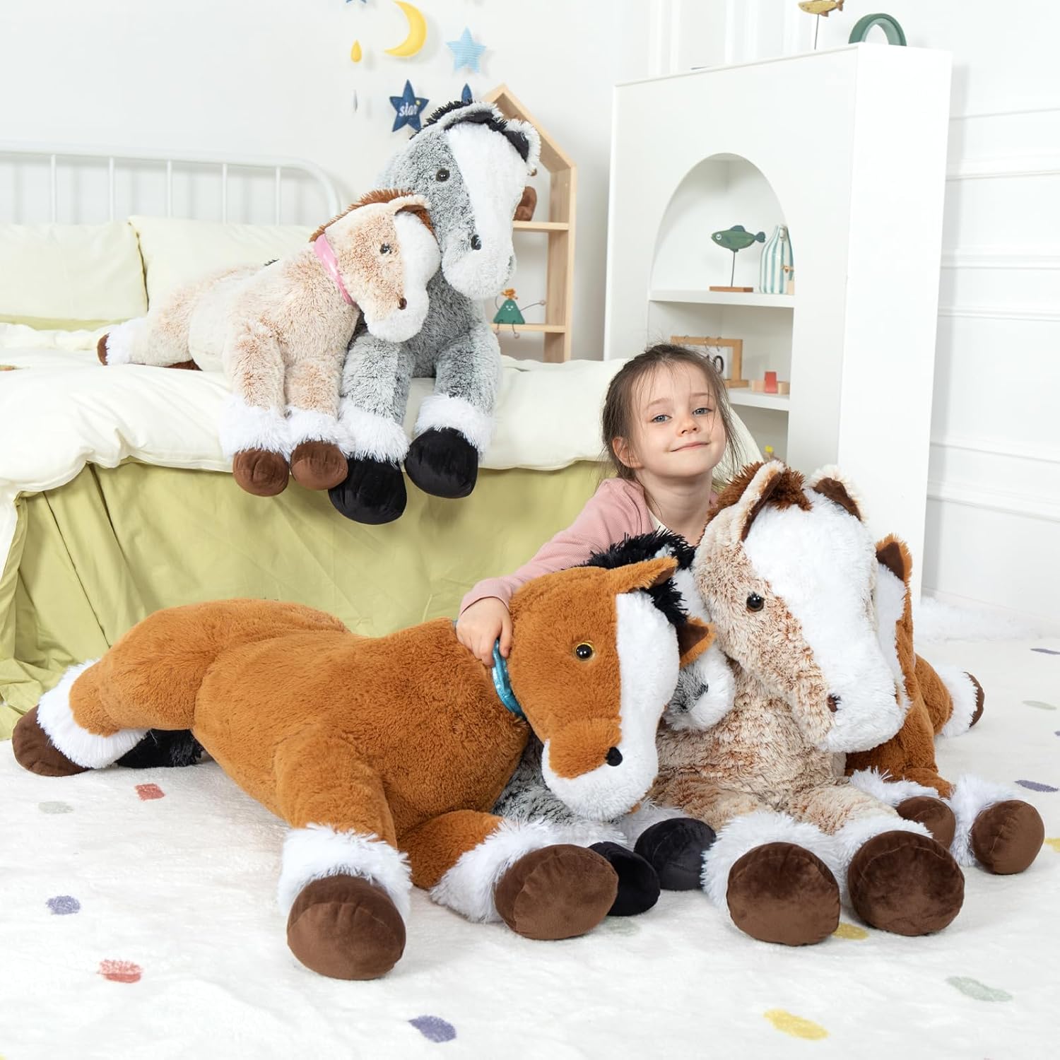 MaoGoLan Large Ridable Plush Horse Toy