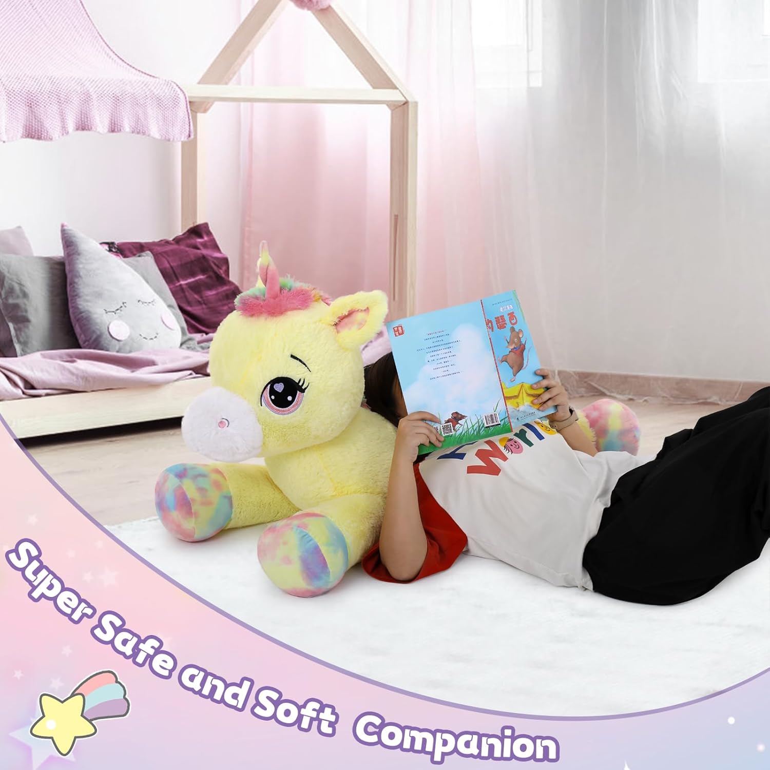 MaoGoLan 43 Inch Giant Unicorn Plush Pillow 1