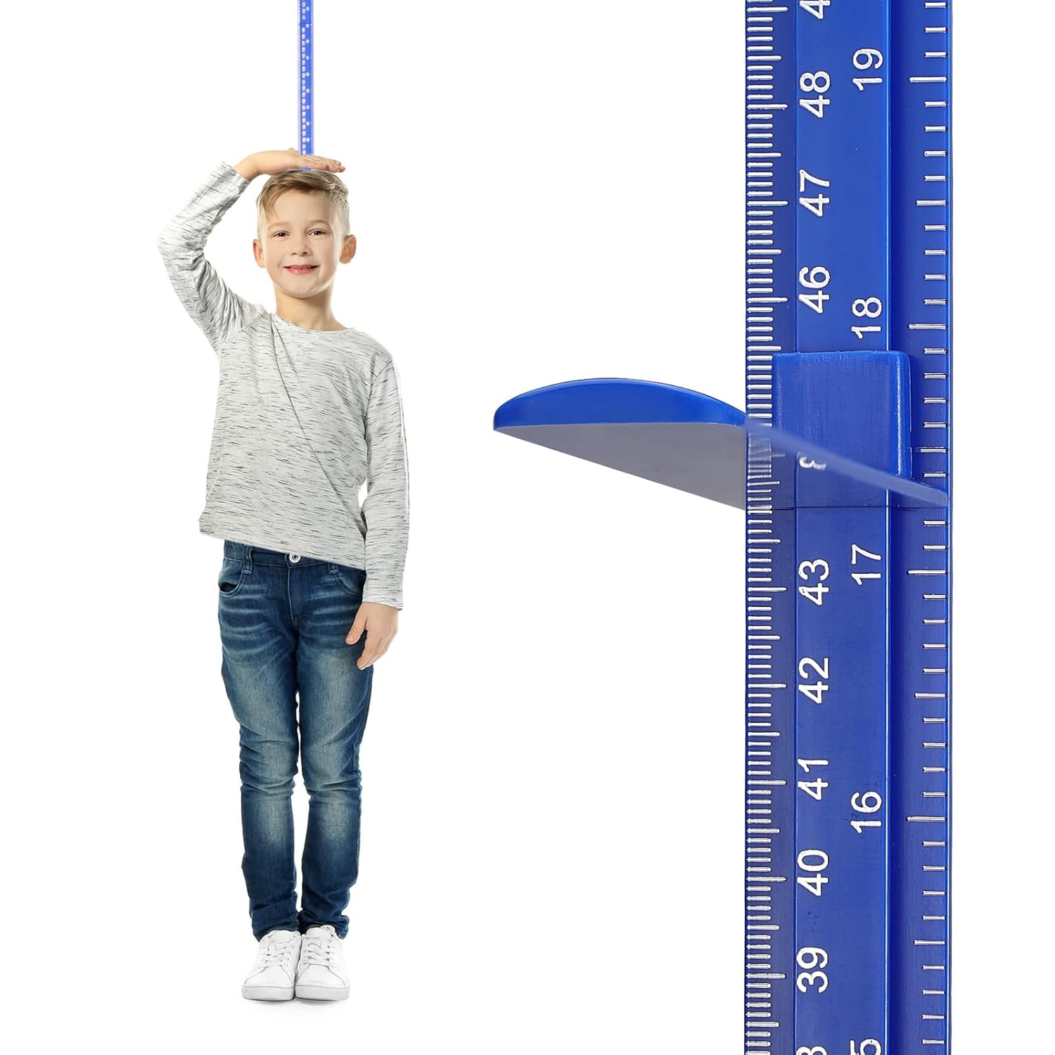 Egoldto 3D Height Measure Rod for Wall 79 Inches Blue