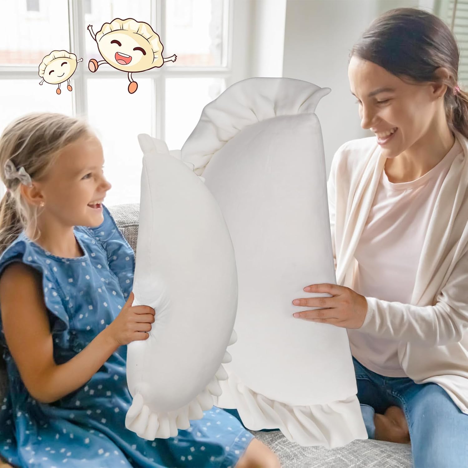 Dumpling Plush Pillow Toy White 157in