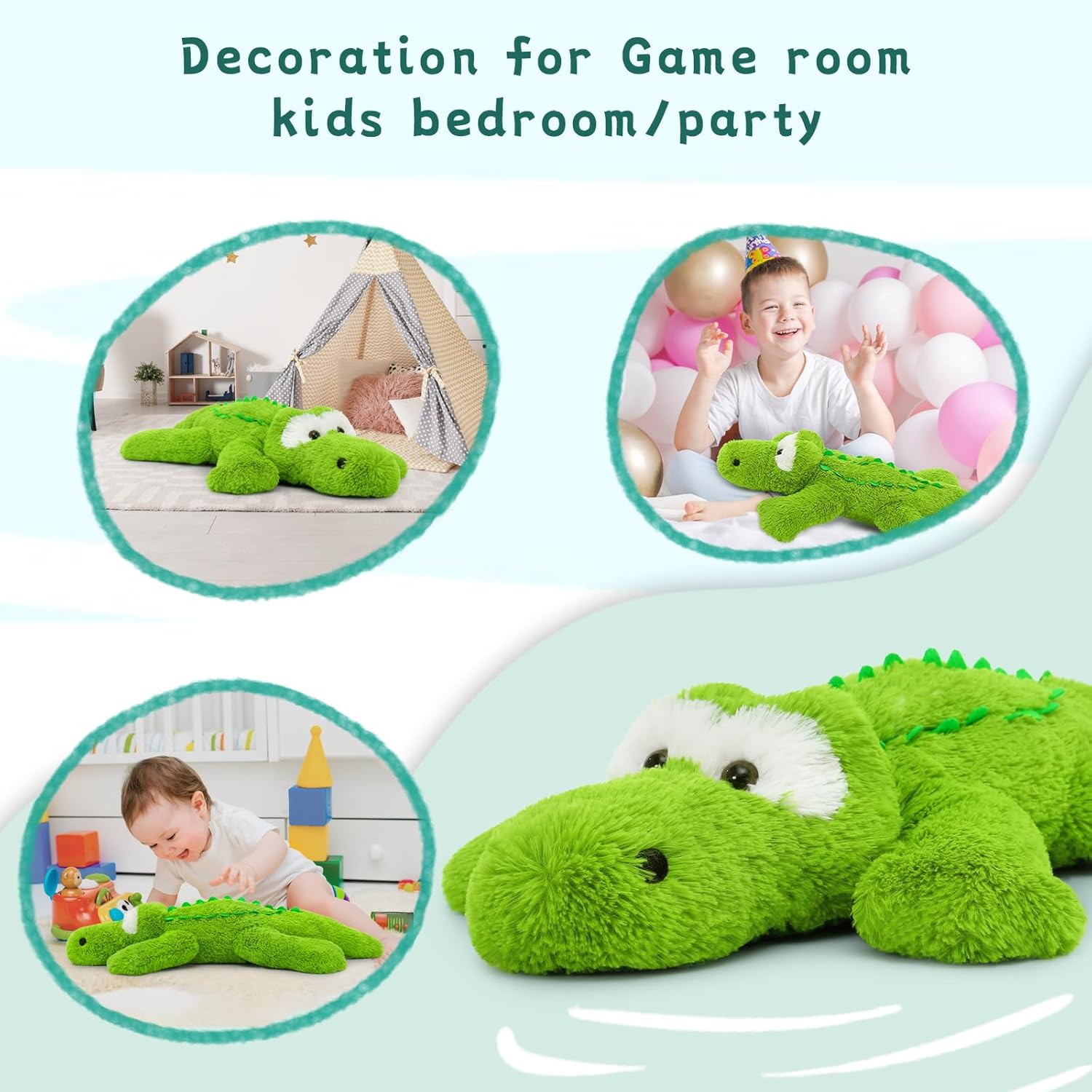Tezituor 28 Inch Alligator Plush Pillow