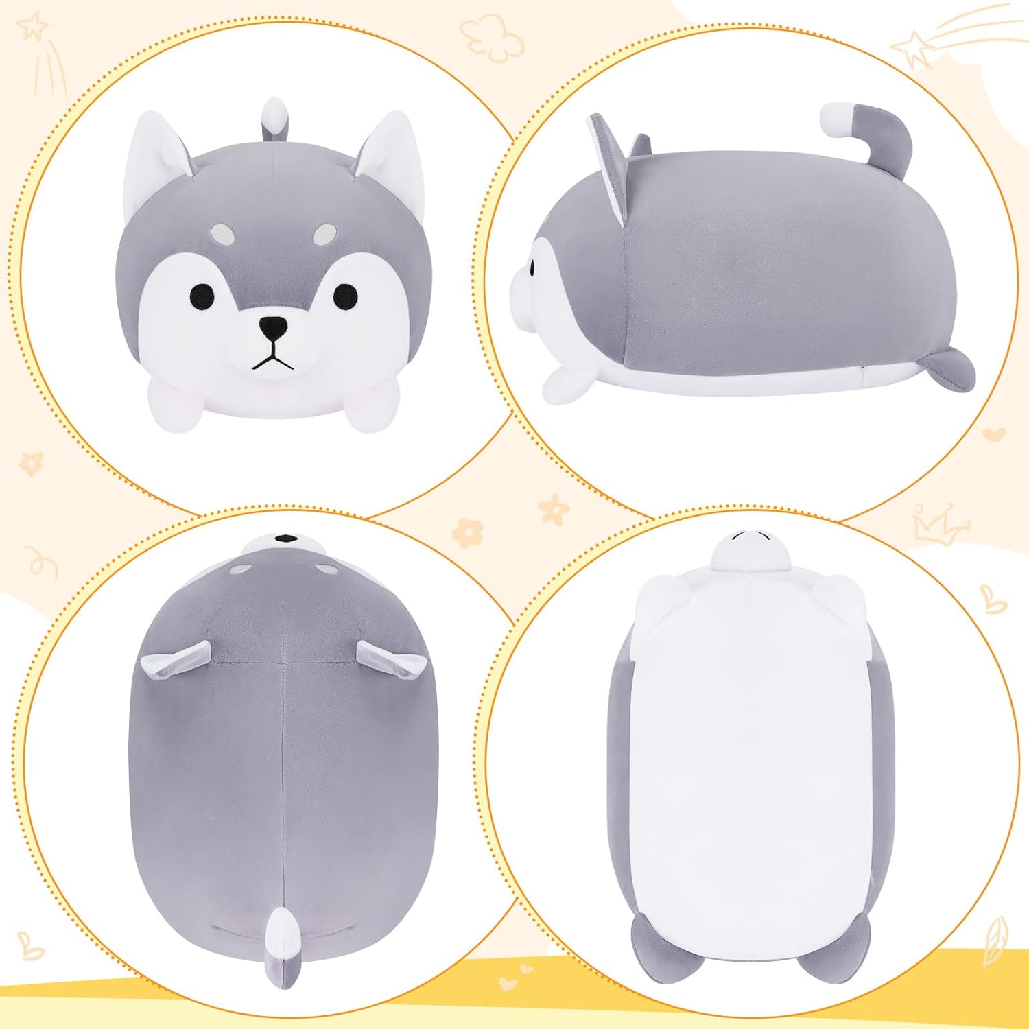 Achwishap Kawaii Husky Plush Pillow
