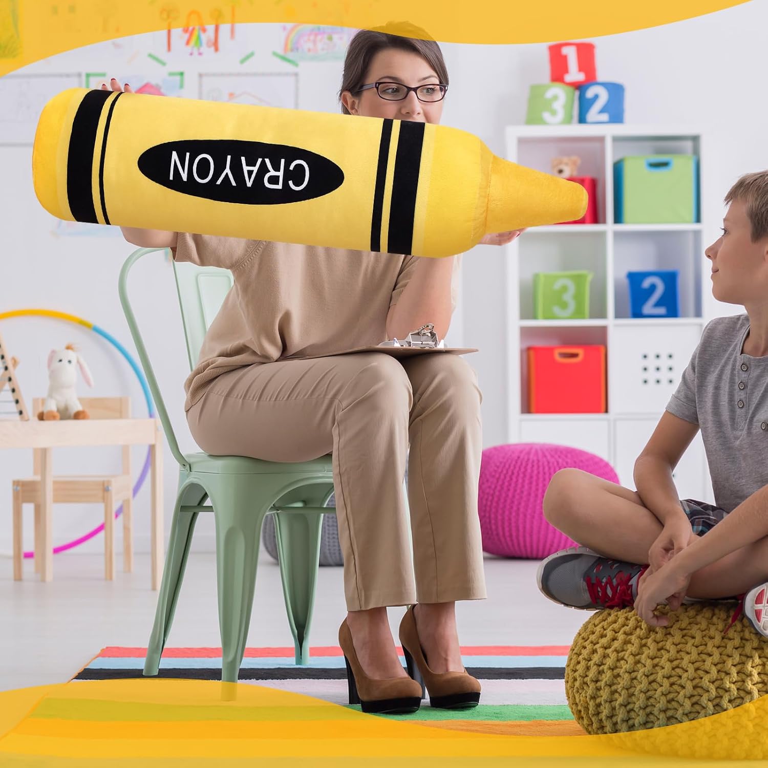 30 Inch Crayon Shaped Plush Pillow 1