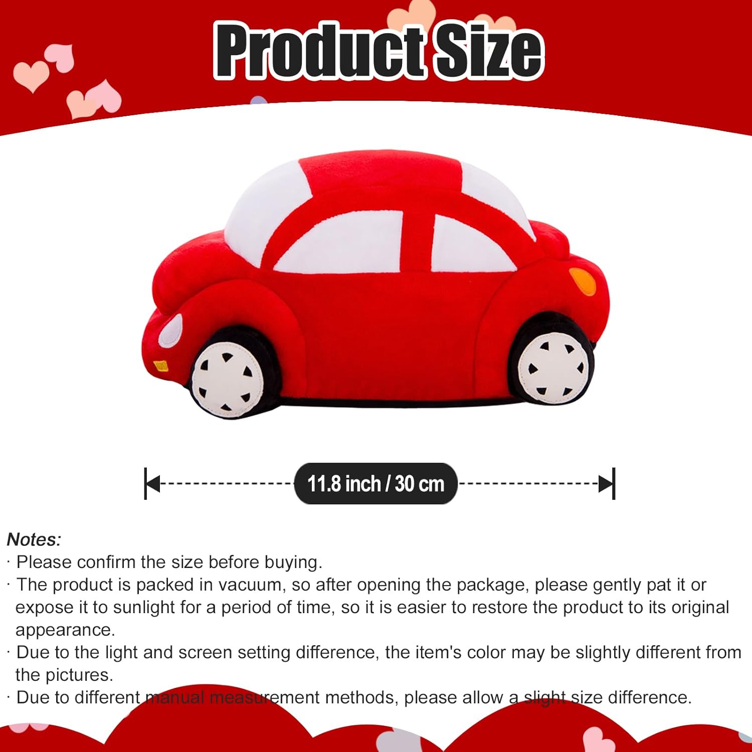 Car Plush Pillow Cute Toy Decor Gift for Kids