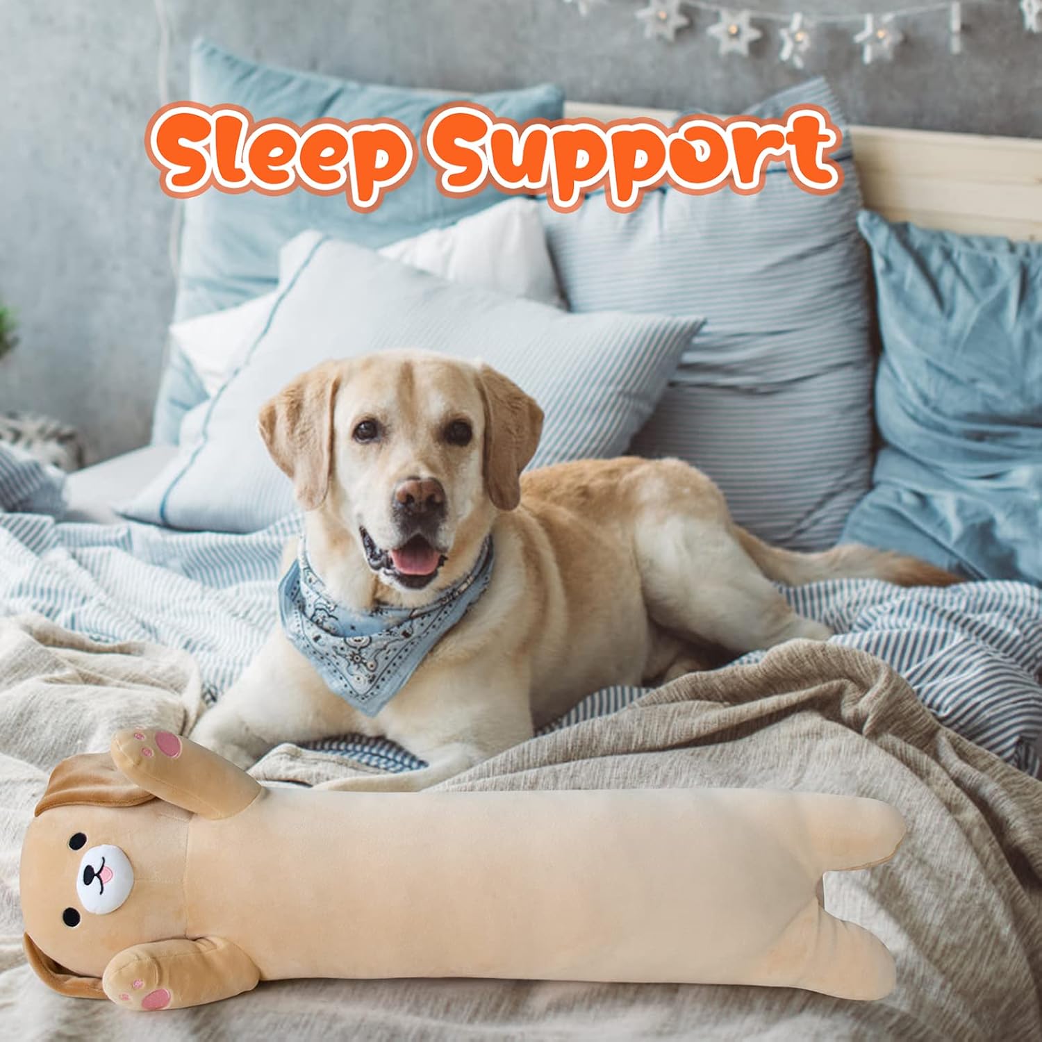 JEROKUMI Long Dog Plush Pillow 26 Inch
