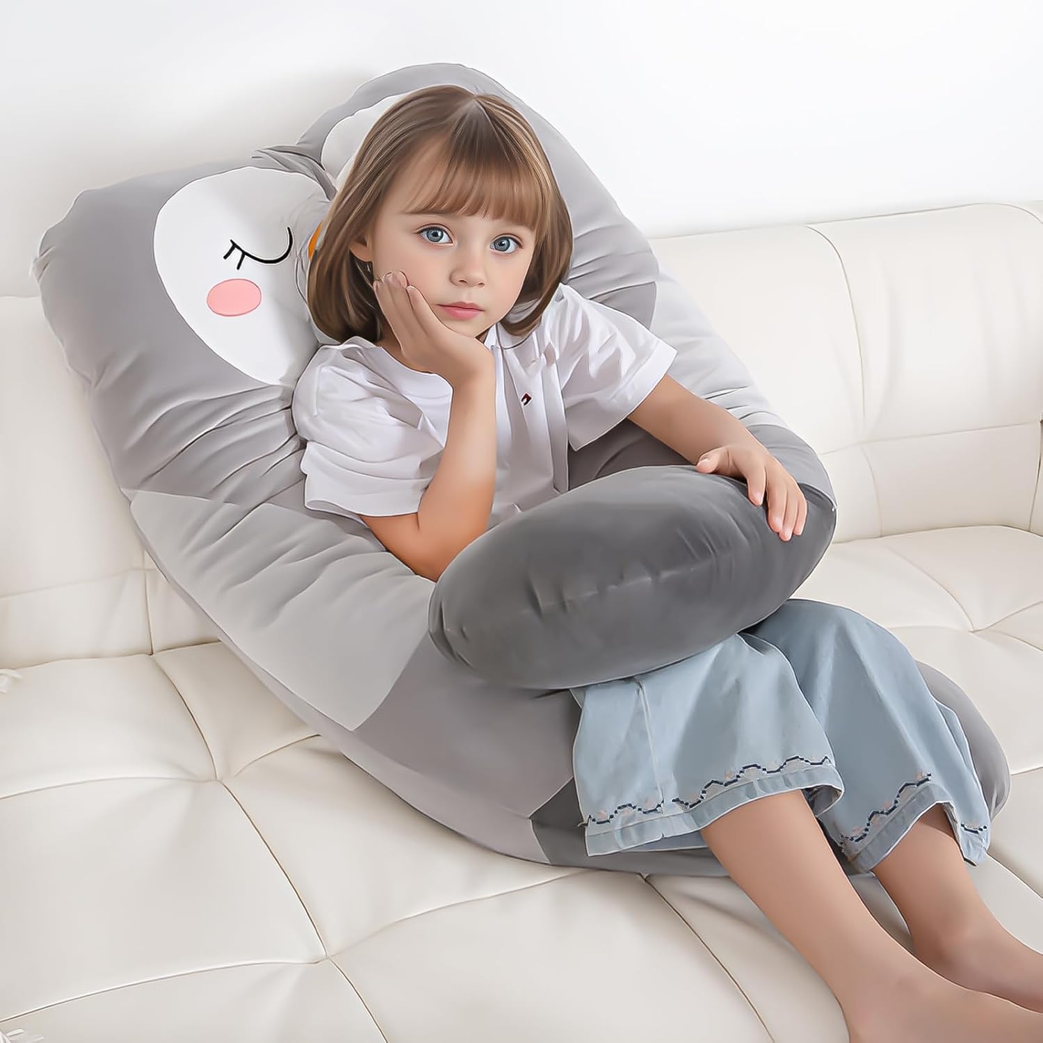 47x23 Inch U Shaped Plush Body Pillow for Kids 1