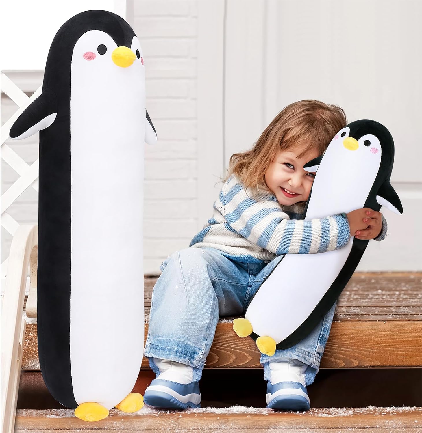 Cute Long Penguin Plush Pillow for Hugging