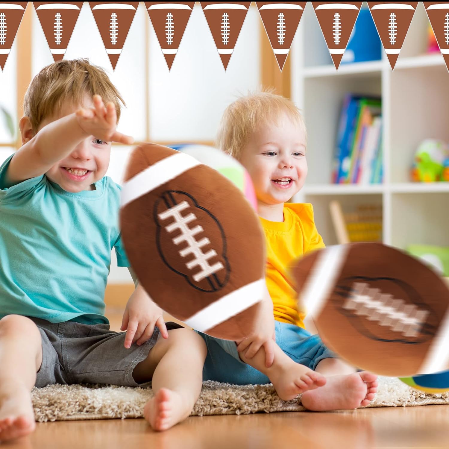 HyDren 2 Pc Plush Football Pillows