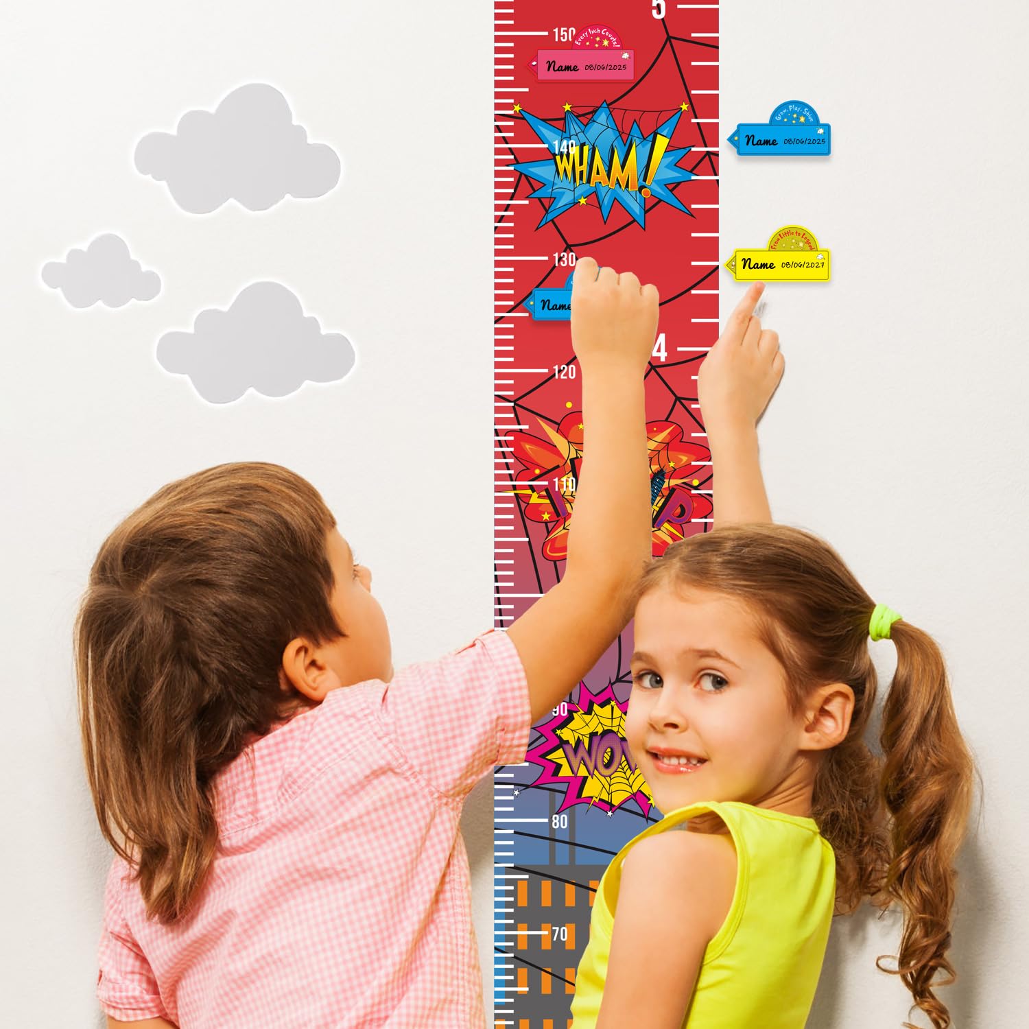 Hero Themed Kids Growth Chart for Wall