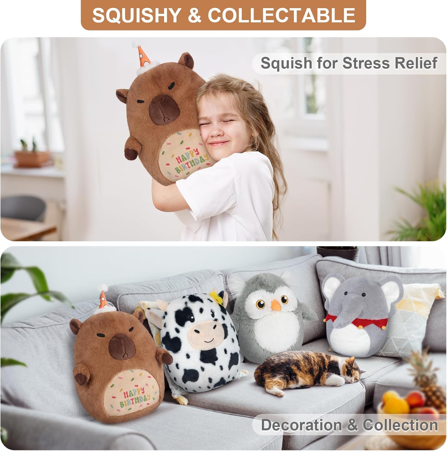 Capybara Plush Pillow for Cuddling and Relaxation