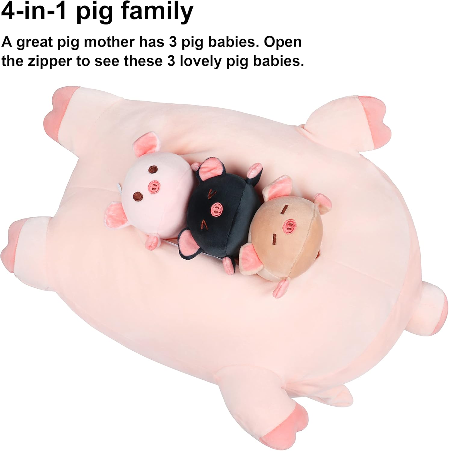 Pig Stuffed Animal Mommy 196 with 3 Plushies