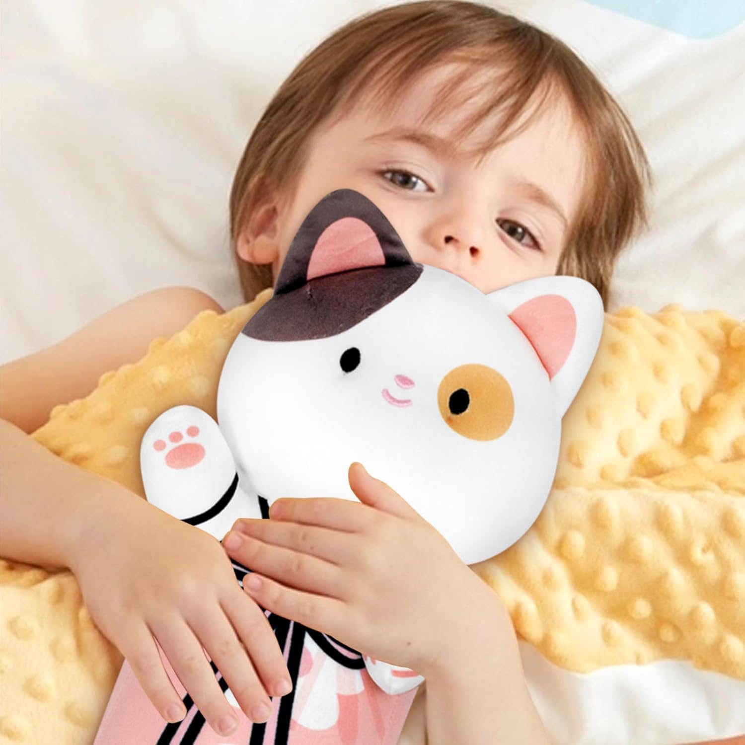 Cherry Blossom Cat Plush Pillow 34 Inch
