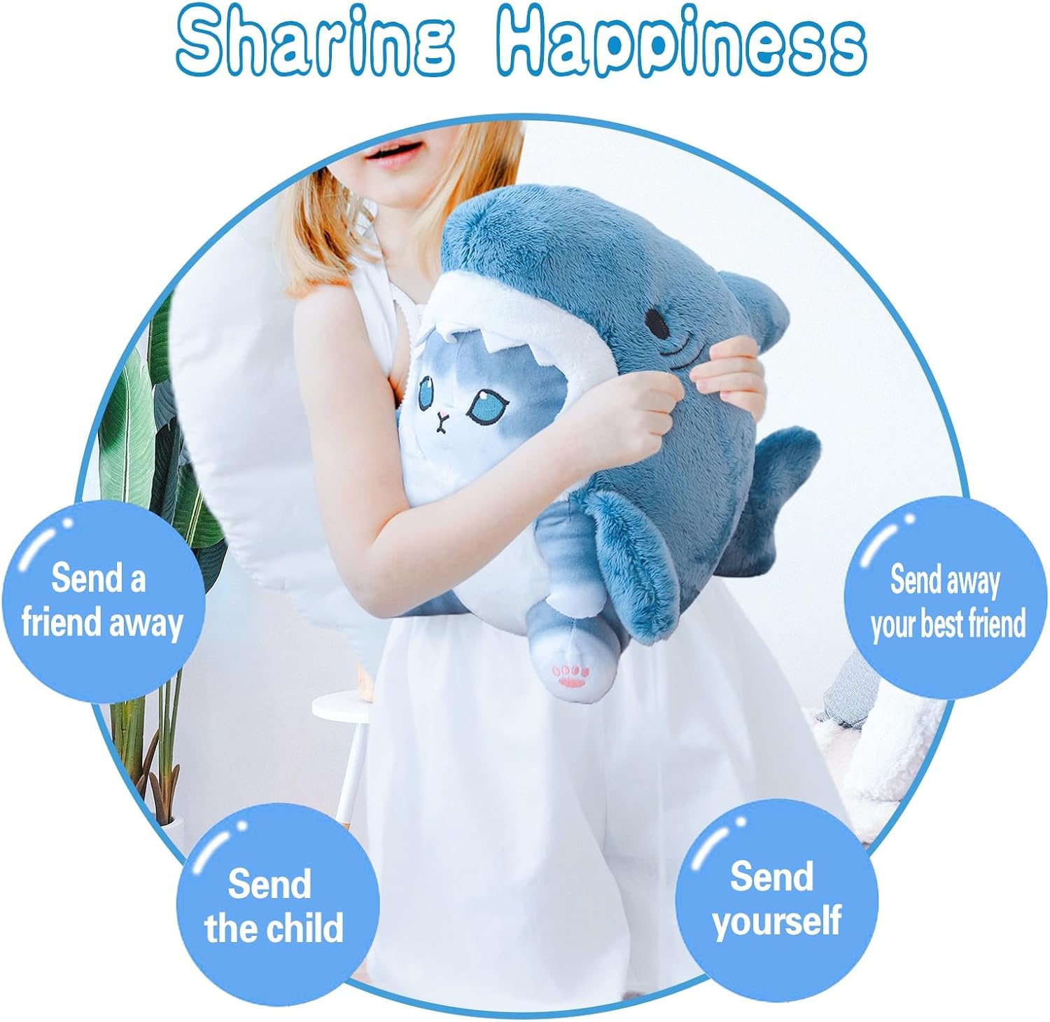 Kawaii Shark Cat Plush Pillow Toy 1