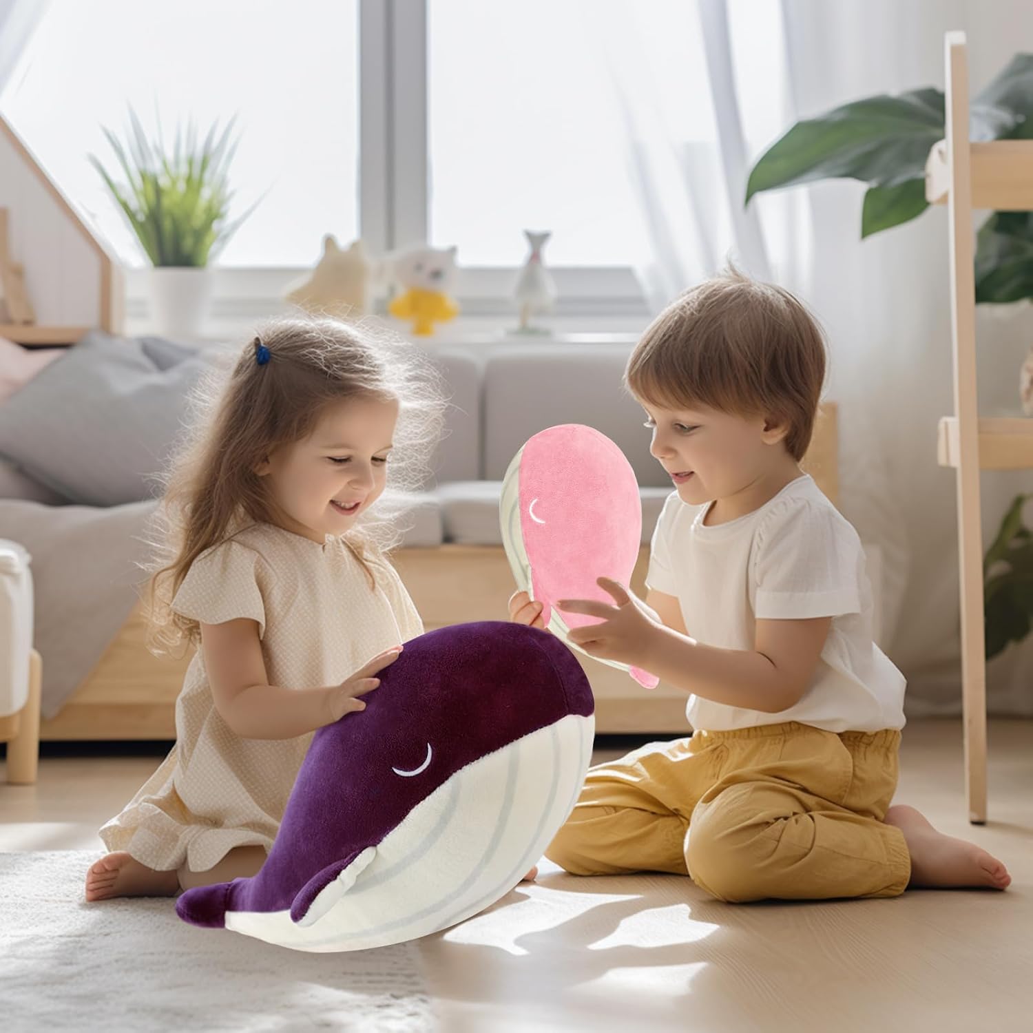 MUPI Blue Whale Plush Pillow 10 Inch