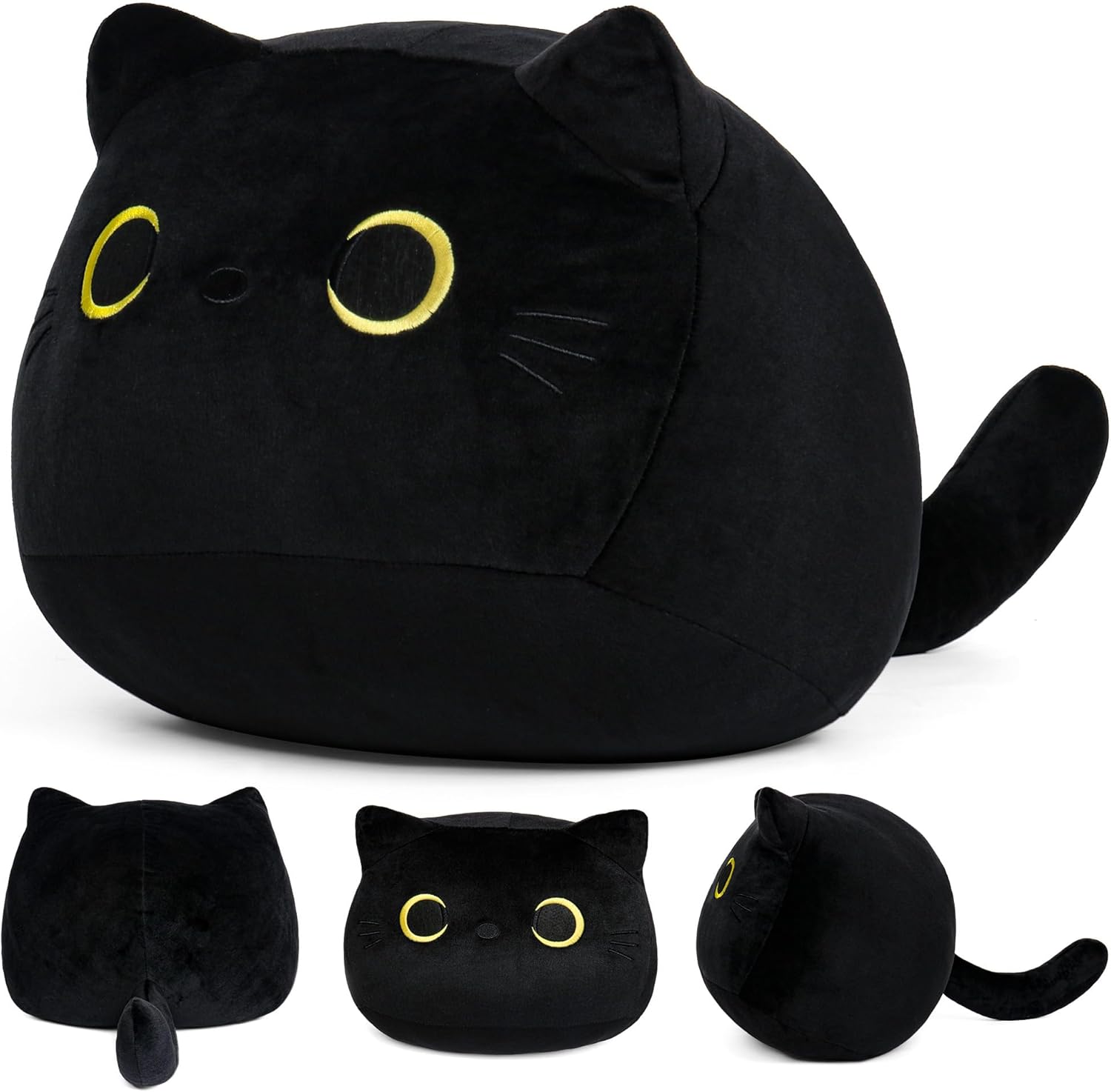 Big Black Cat Plush Pillow