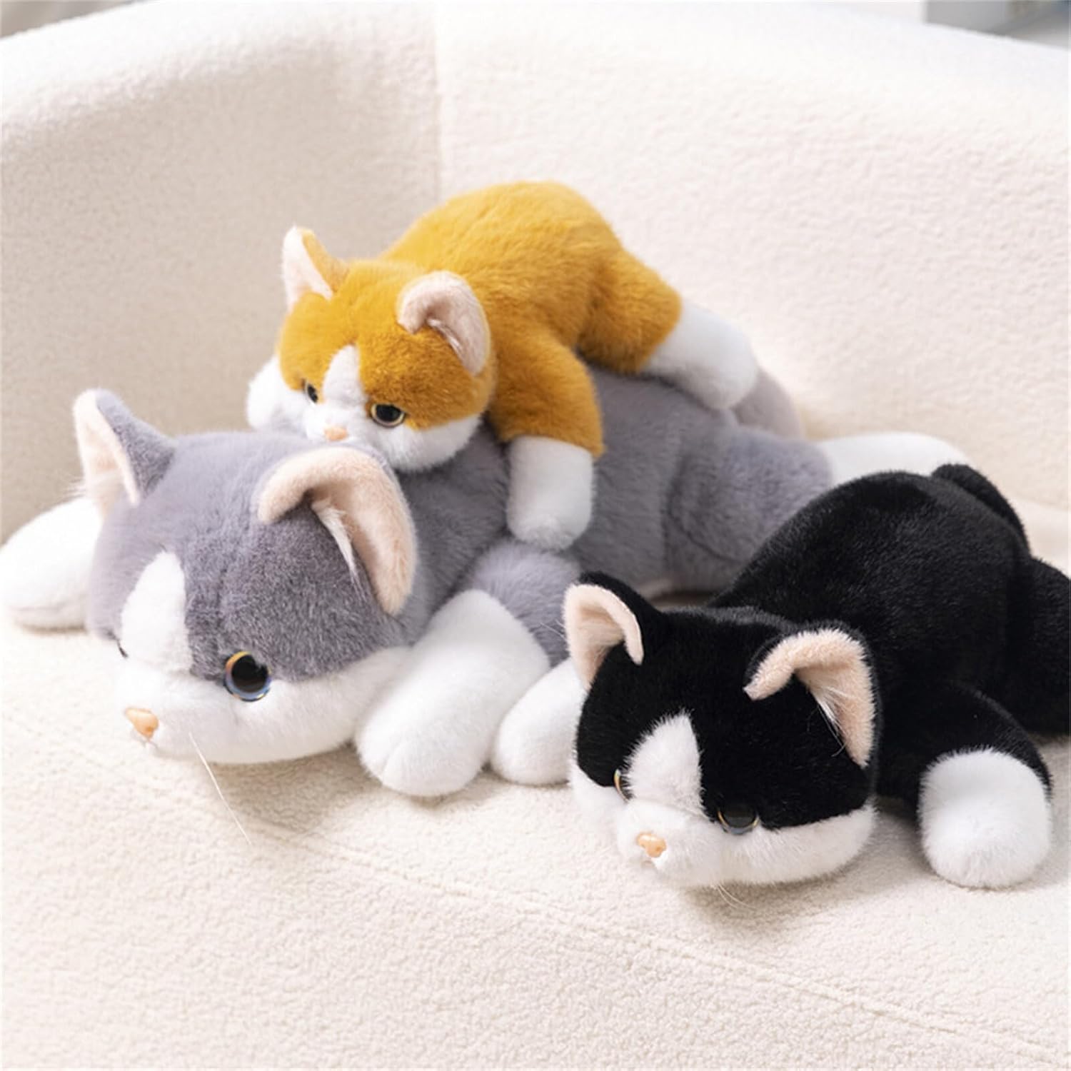 Black and White Cat Weighted Plush Toy