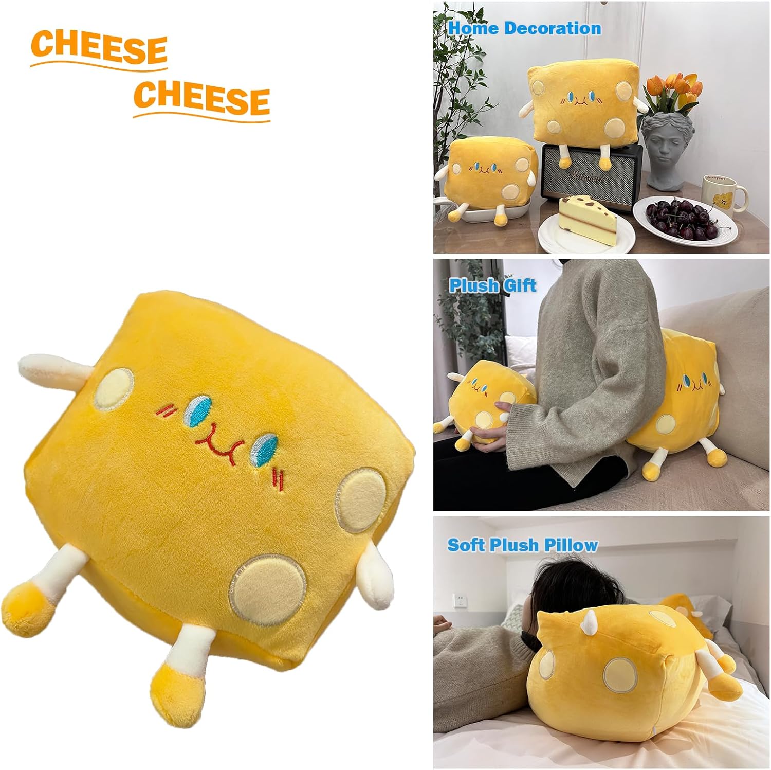 Cheese Stuffed Plush Pillow Toy