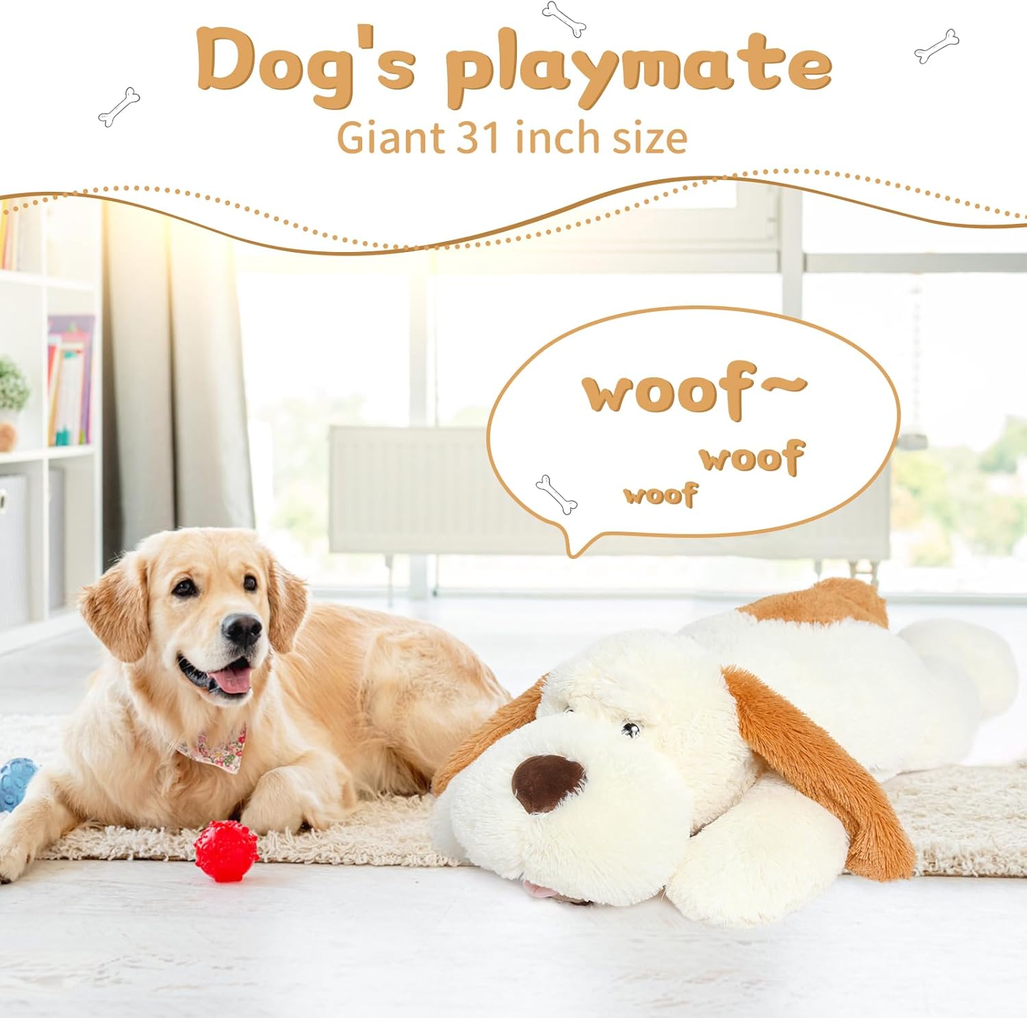 MorisMos Giant Dog Plush Pillow Toy