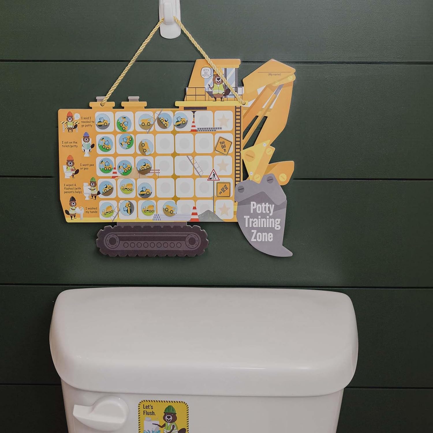 Potty Training Chart with Tractor Stickers and Crown