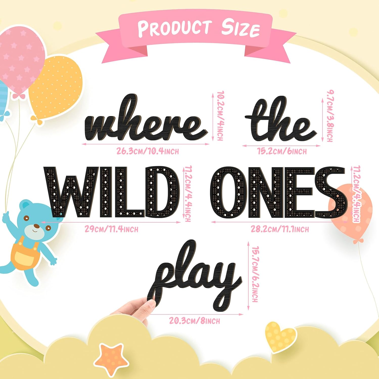Beeveer Where the Wild Ones Play Wall Sign