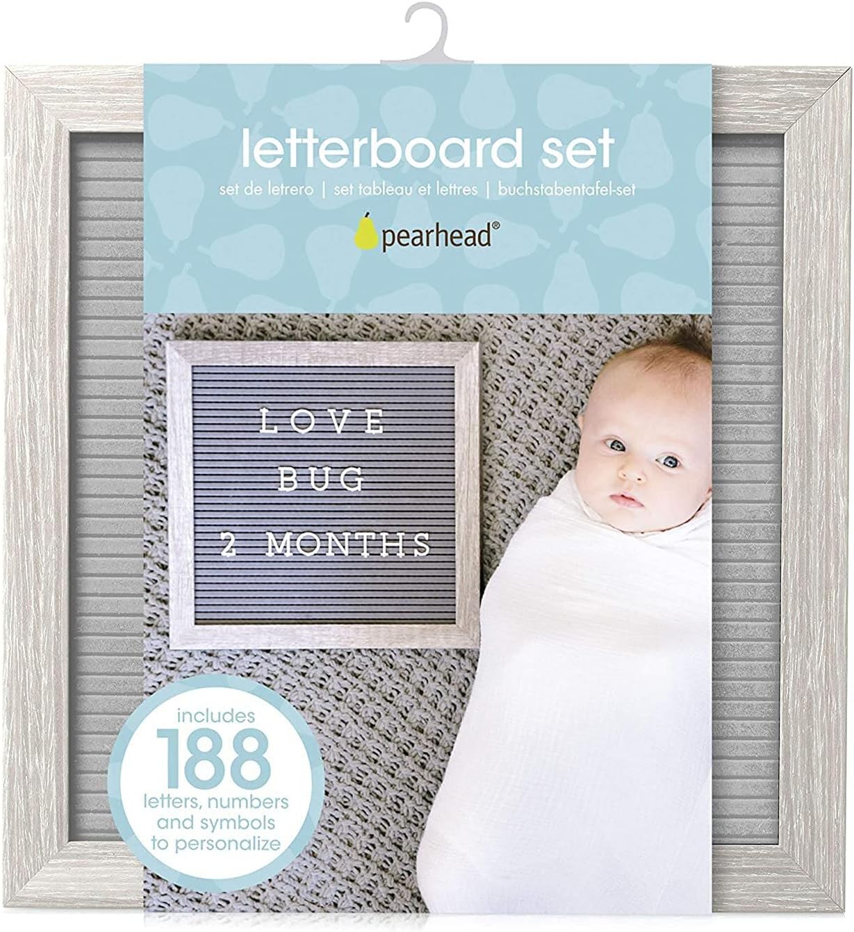 Pearhead 10x10 Letterboard Light Gray