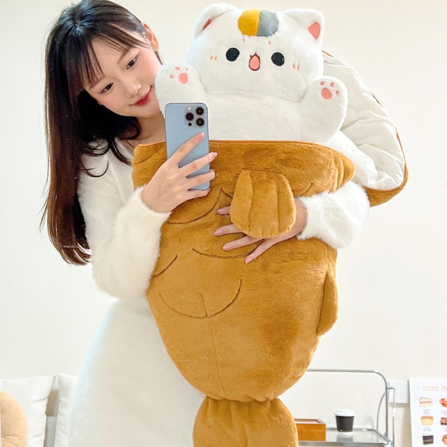 Taiyaki Cat Plush Pillow 118 Inch