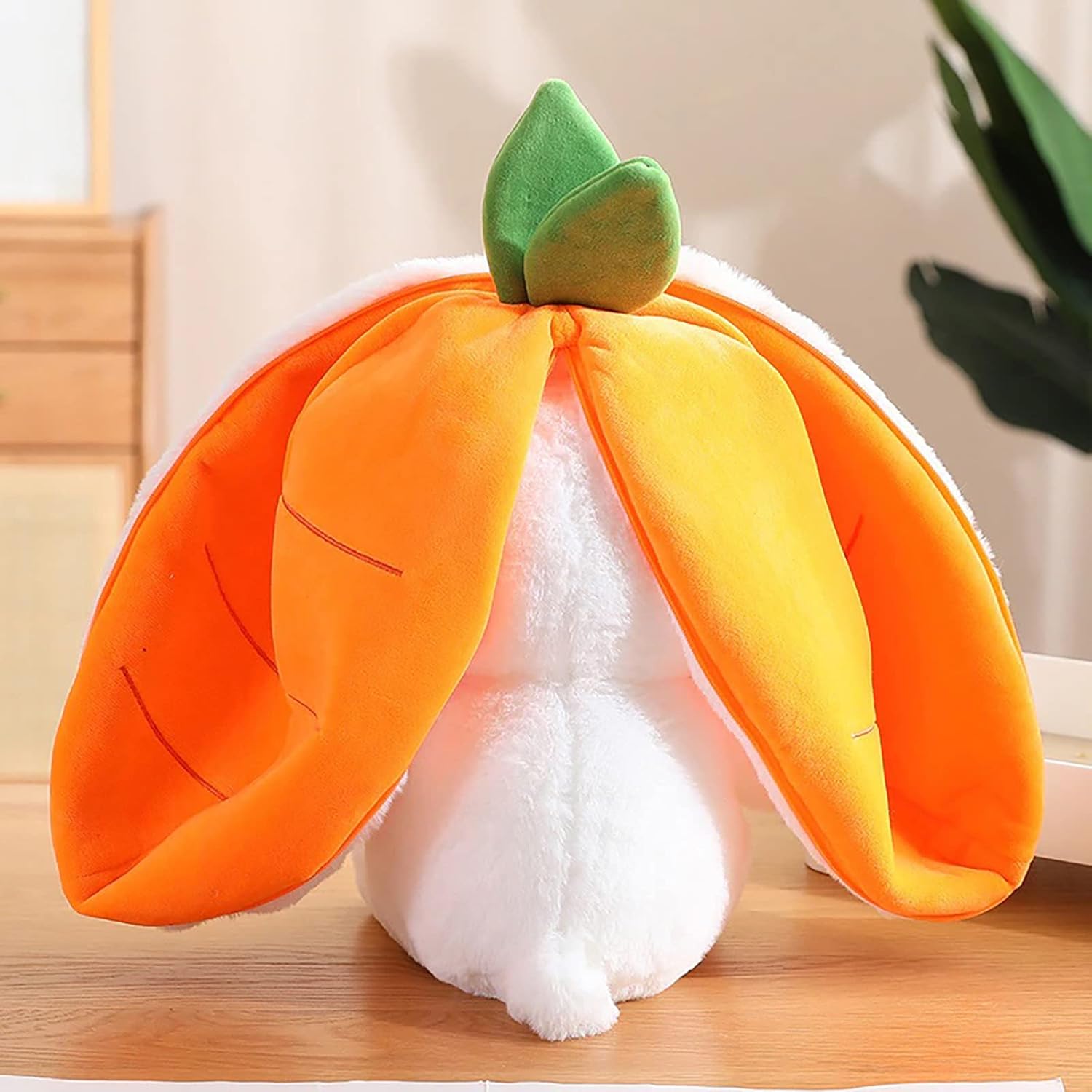 Mukorolee Reversible Bunny Plush Pillow Toy