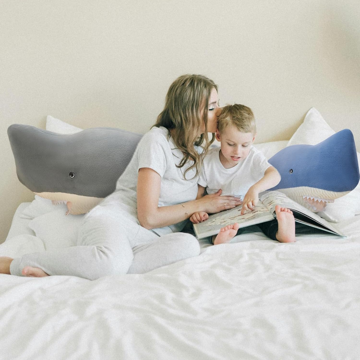 Whale Shark Plush Pillow Toy - 44 Inch Gray