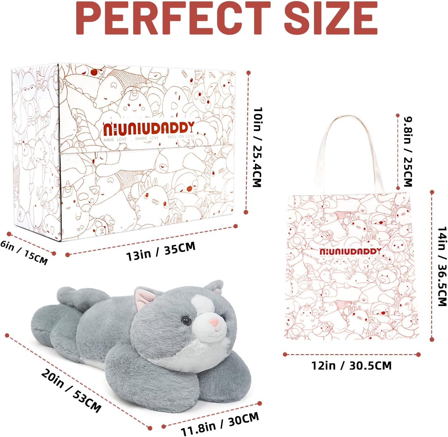 Niuniu Daddy Weighted Cat Plush Pillow