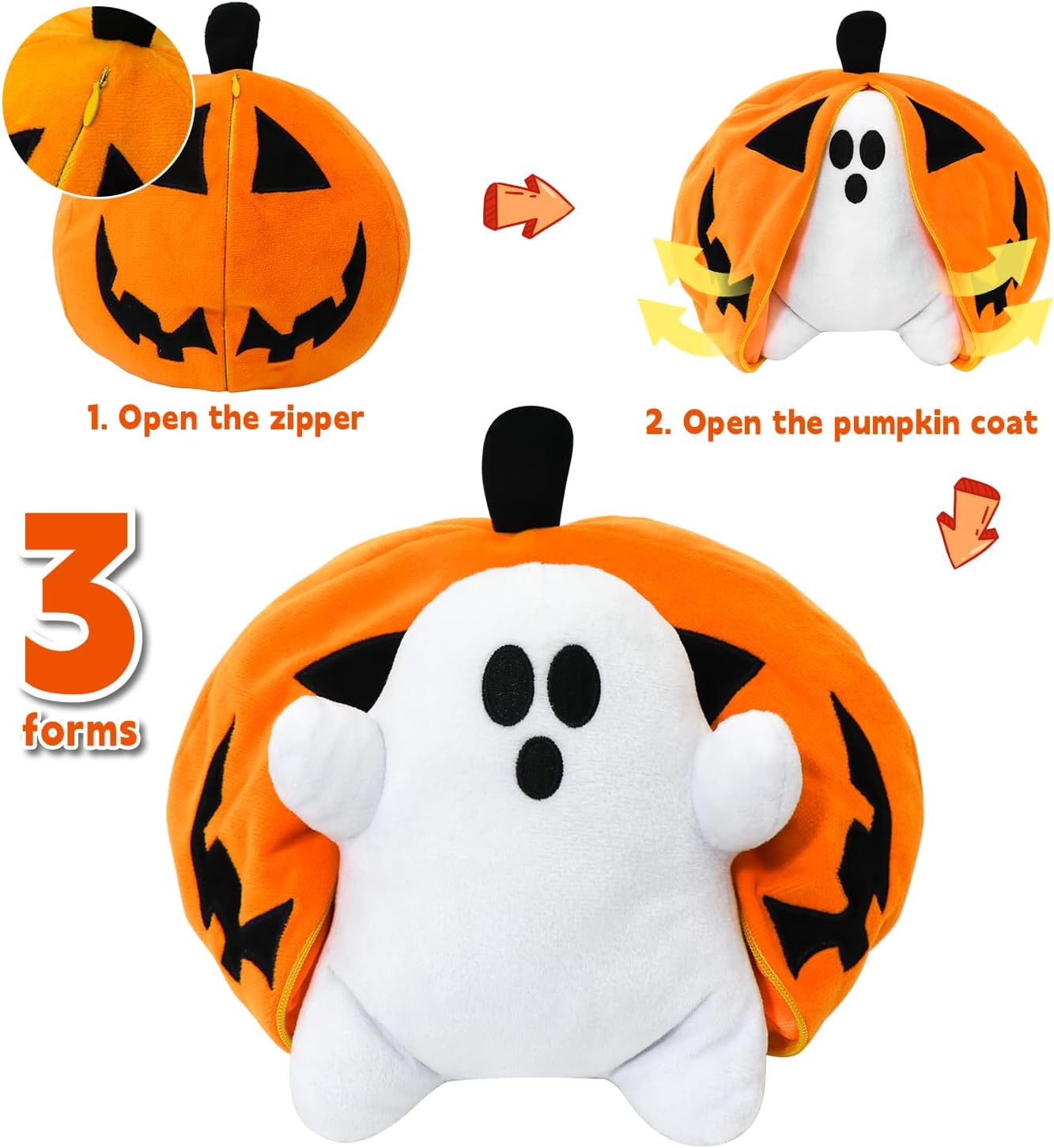 Halloween Pumpkin Ghost Plush Pillow