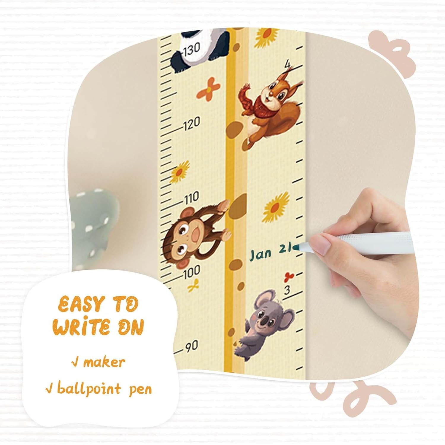 Woodemon Custom Name Growth Chart Wall