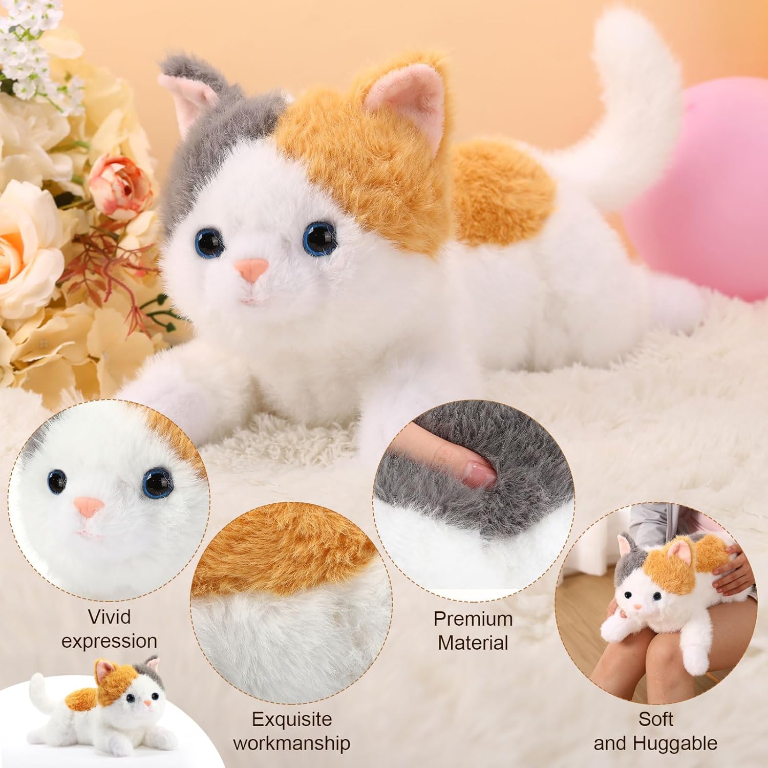 Lunmon Weighted Cat Plush Pillow
