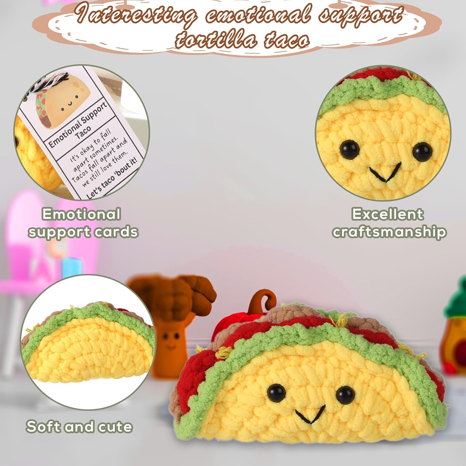 Emotional Support Taco Plush Toy