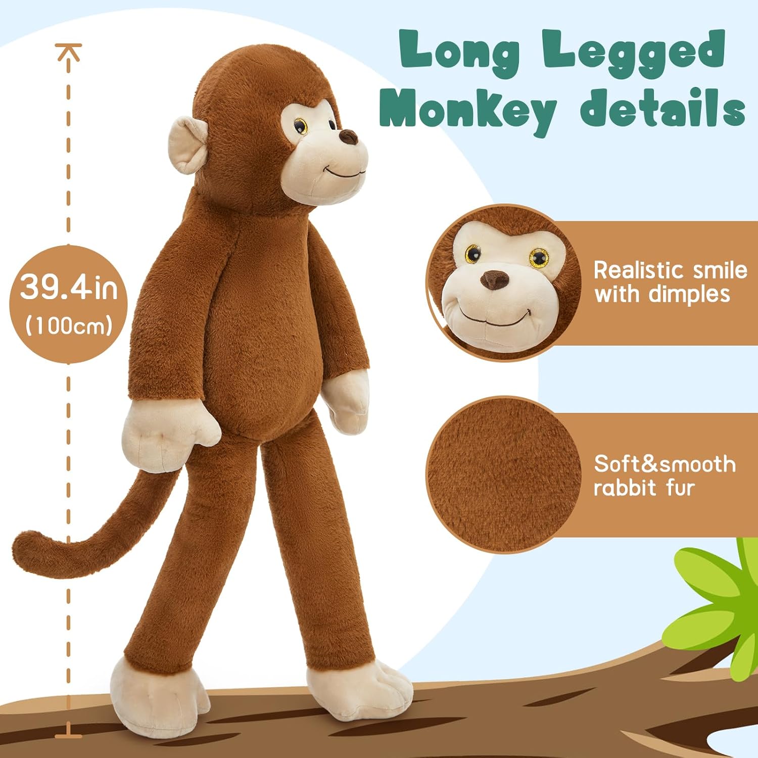 Tezituor Weighted Monkey Plush Toy