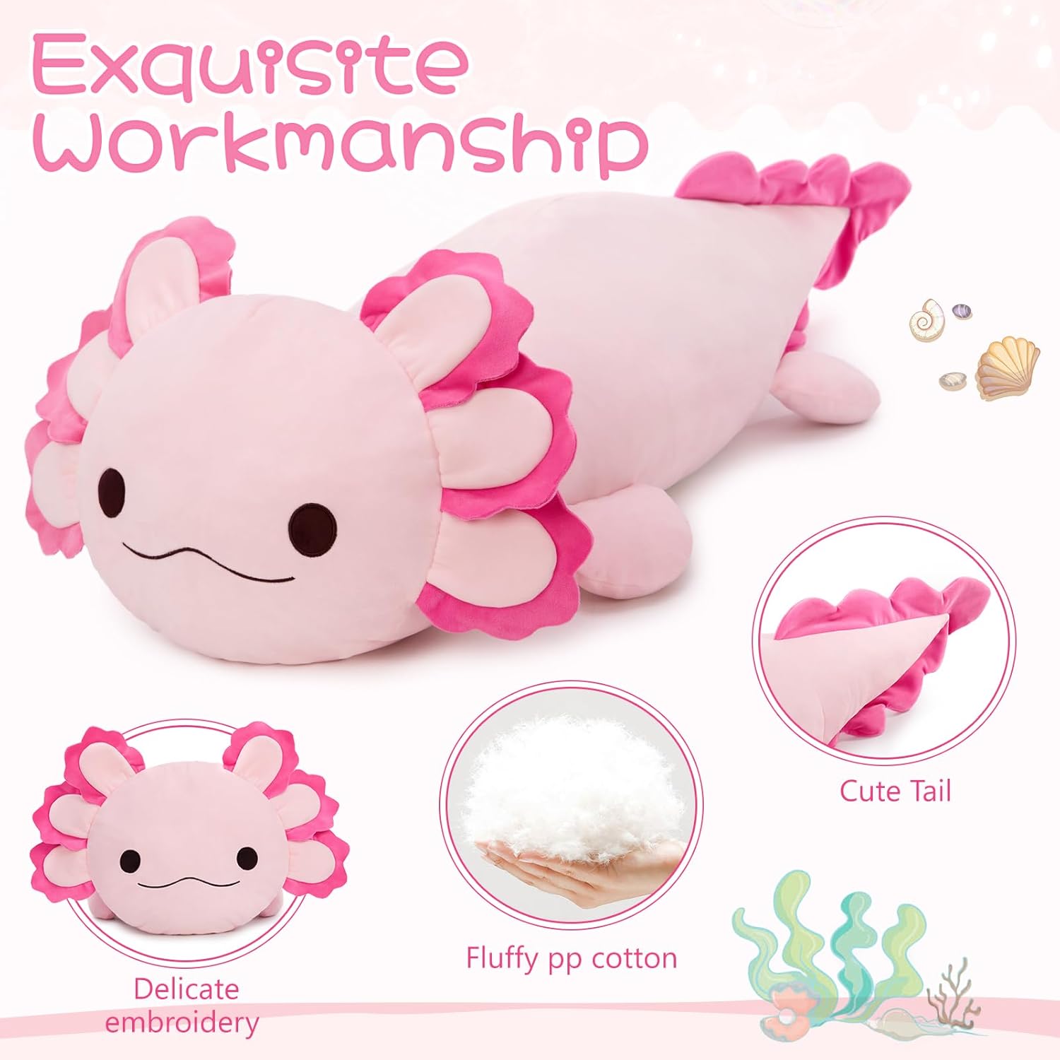 MaoGoLan 47 Inch Giant Axolotl Plush Pillow