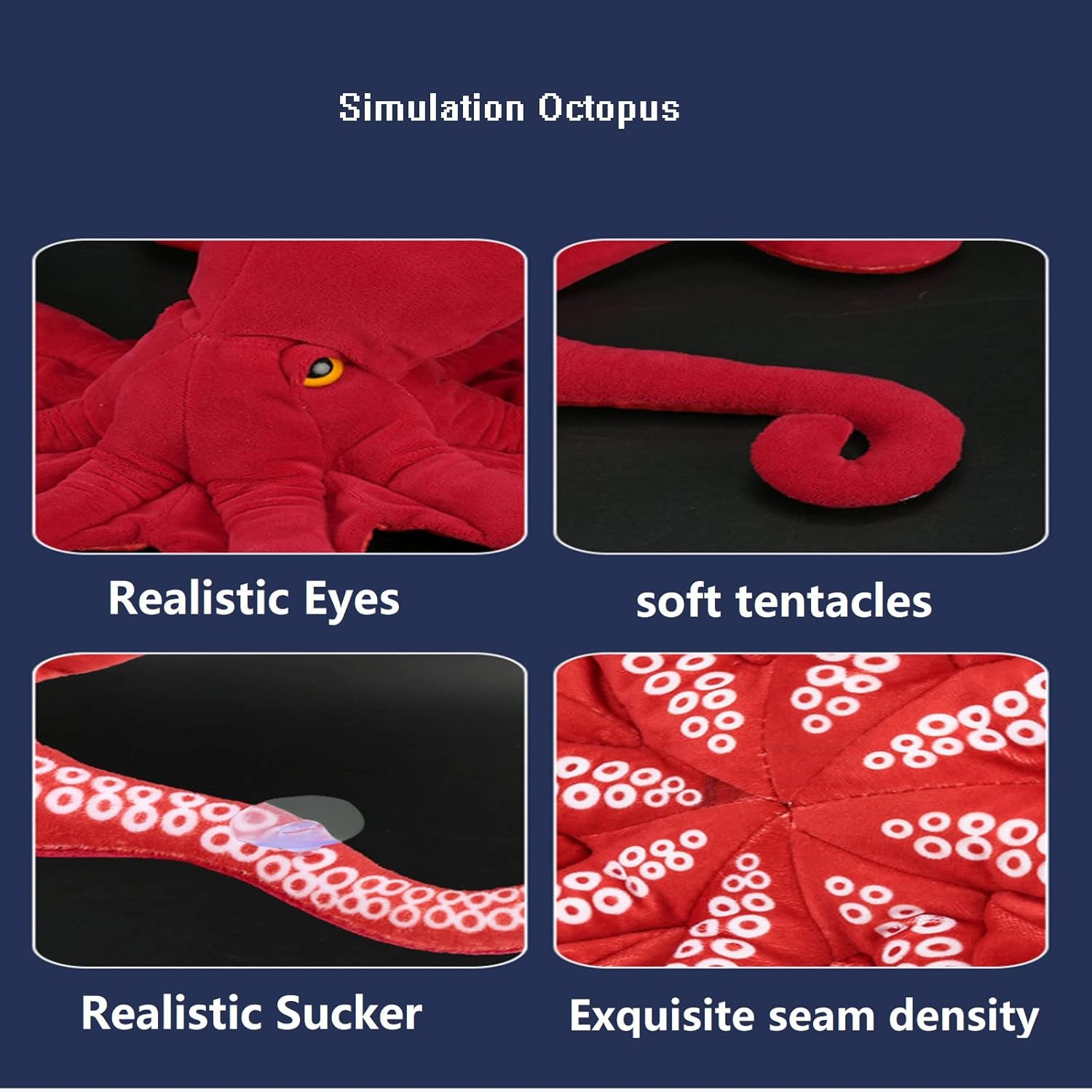 Tiny Heart Realistic Octopus Plush Toy
