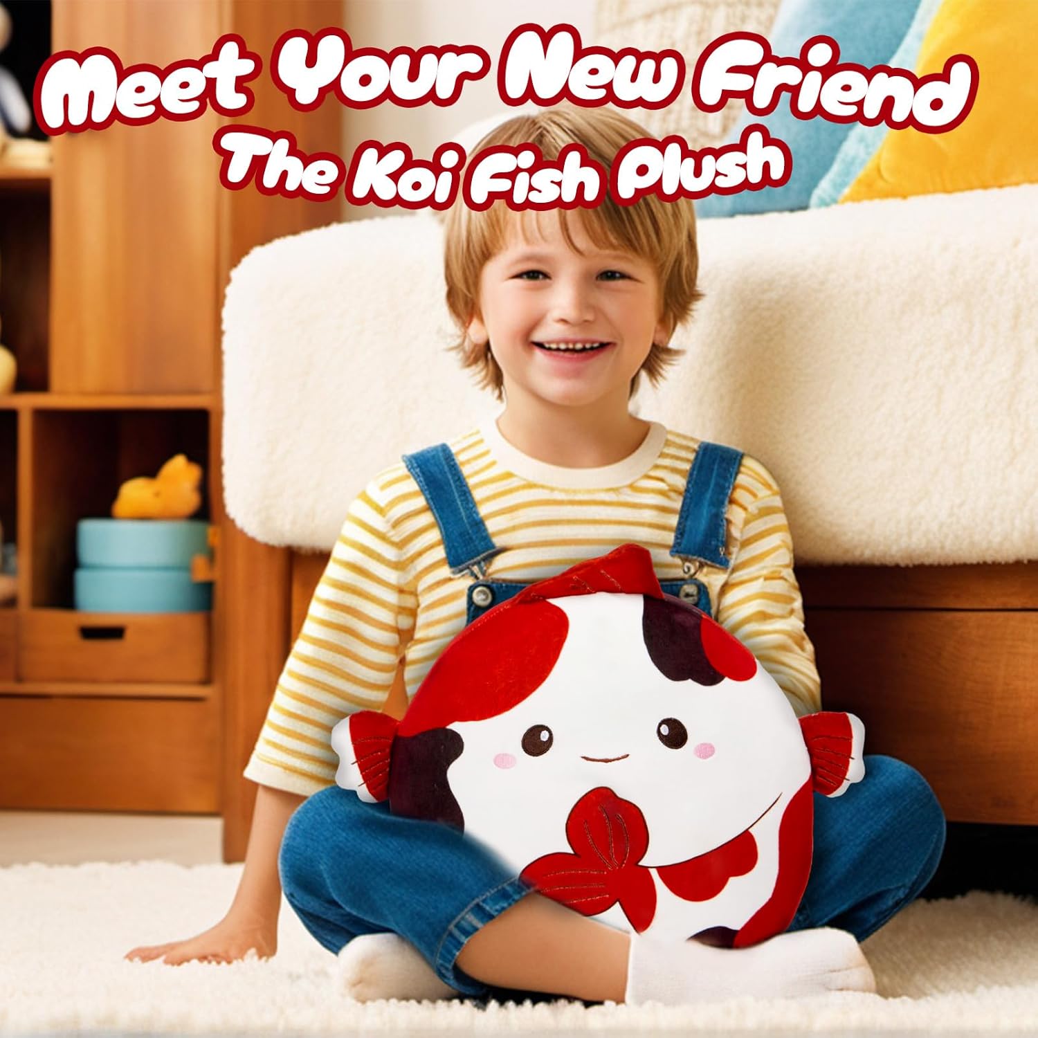 Glow Guards 12 Inch Koi Fish Plush Pillow
