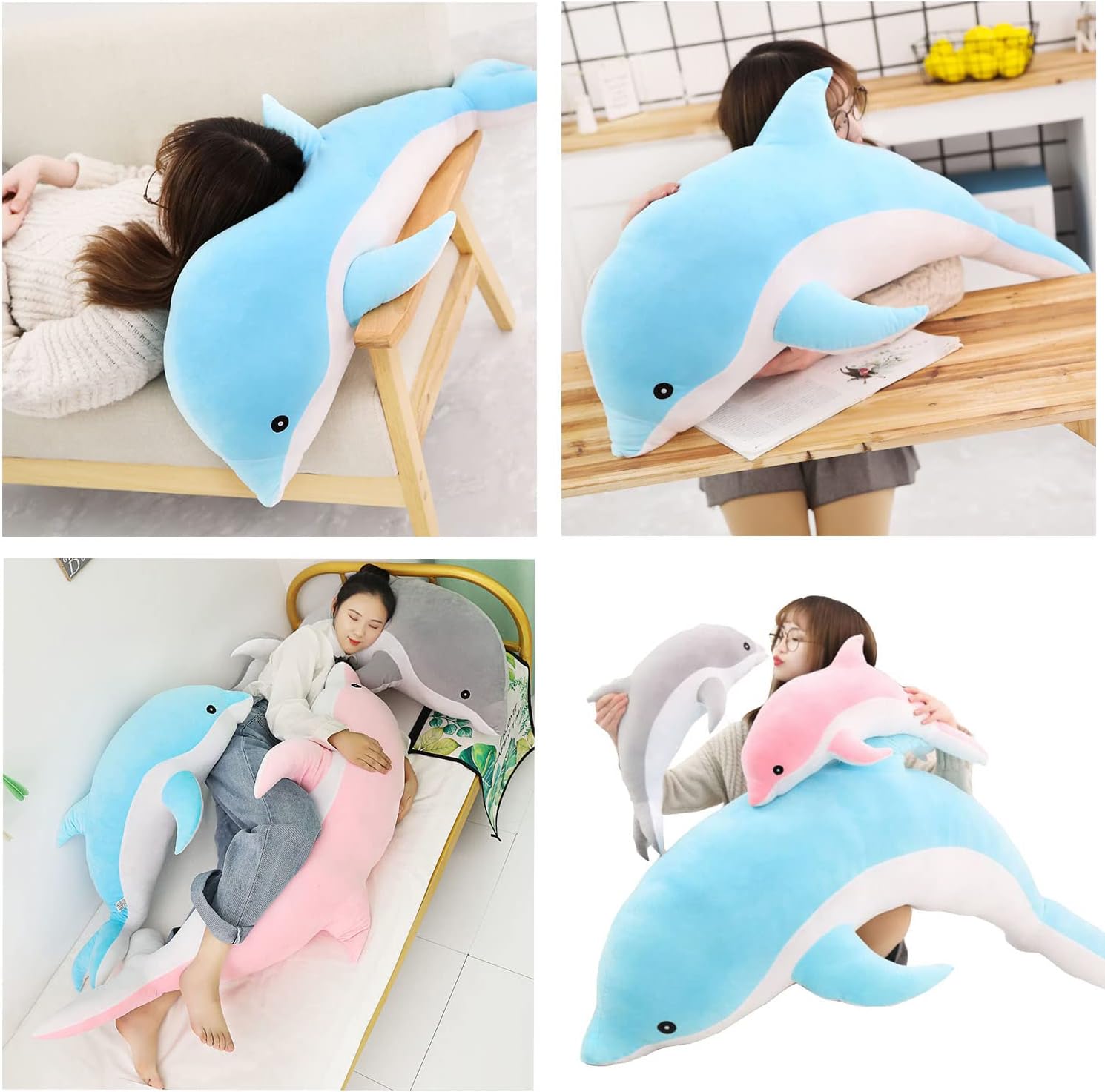 Dolphin Plush Pillow Soft Stuffed Animal Toy
