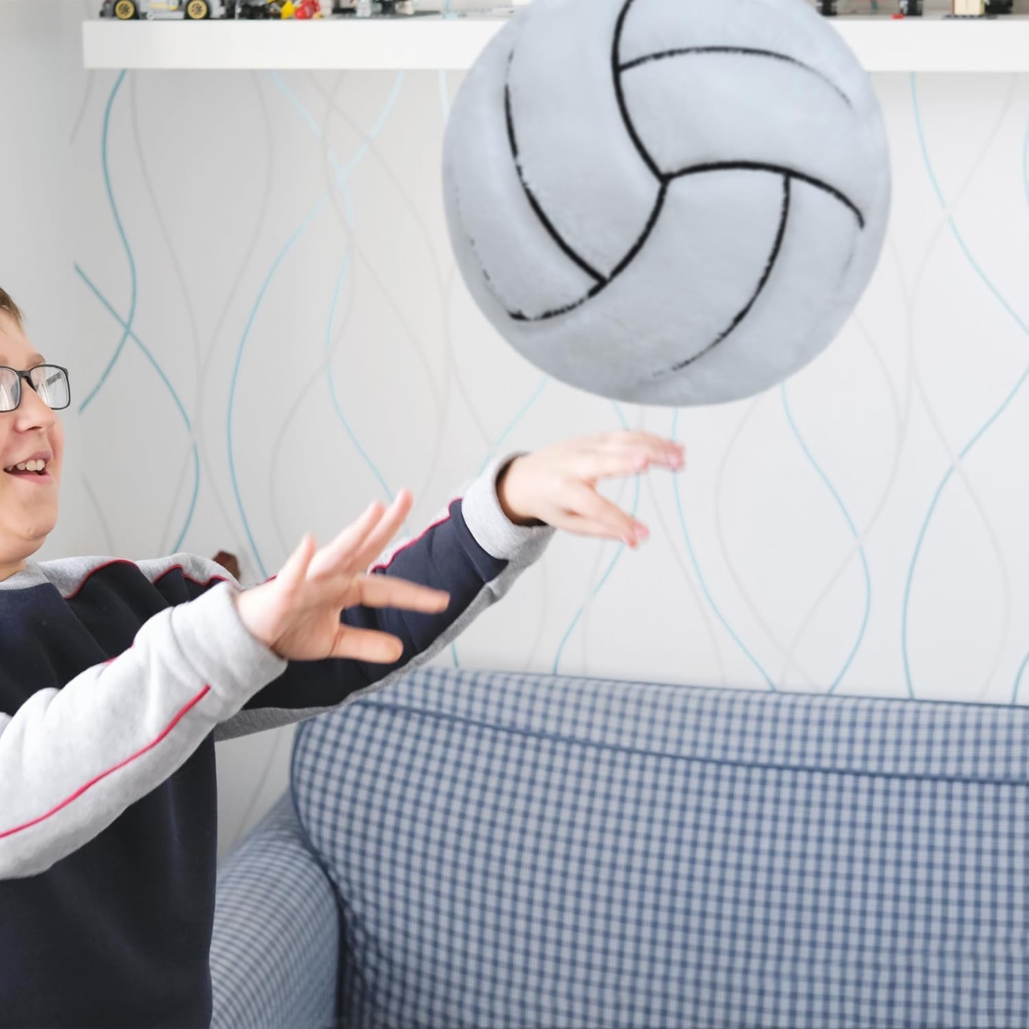 Volleyball Plush Pillow Toy for Kids Room Decoration