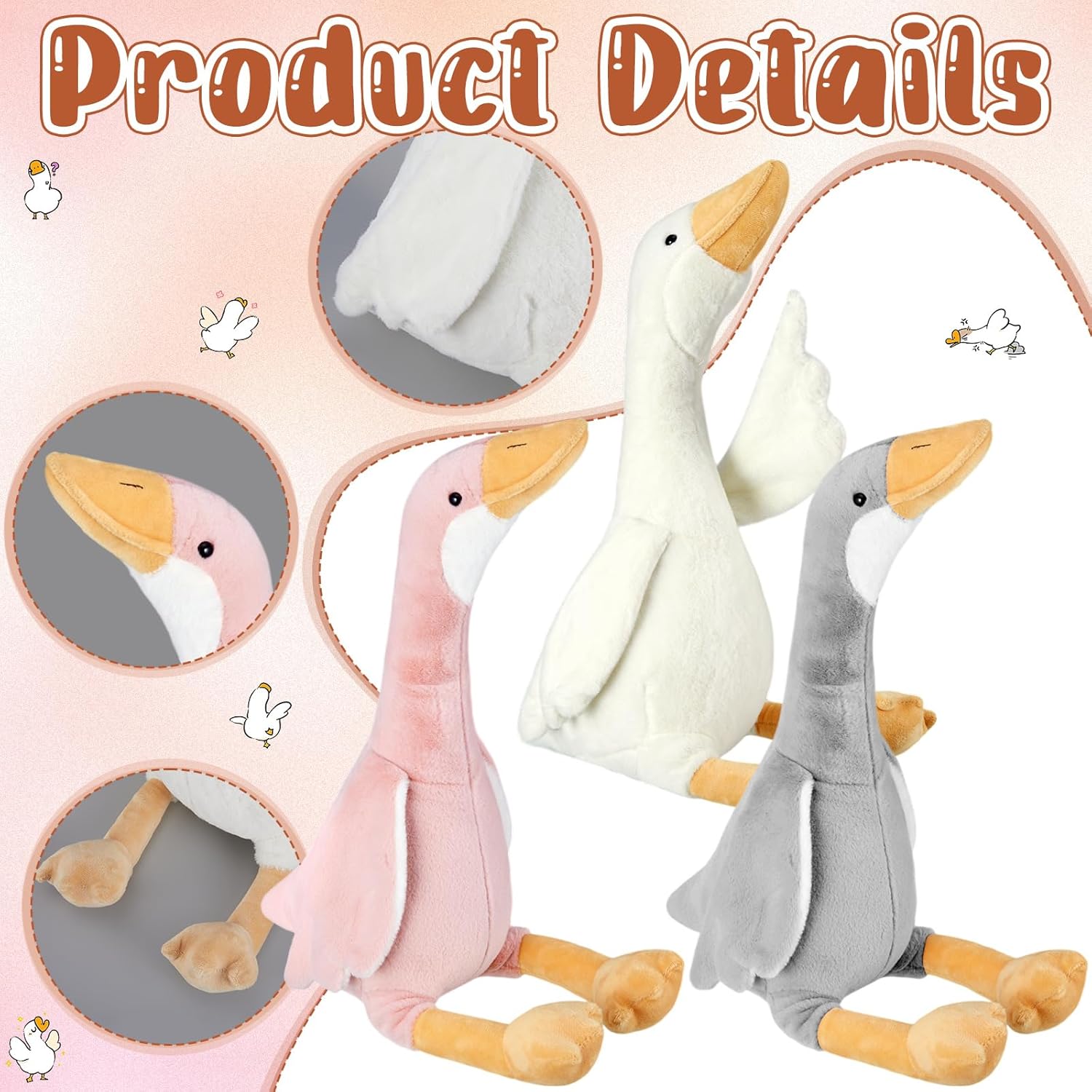 Vinsot 3 Pcs Silly Goose Plush Decorations