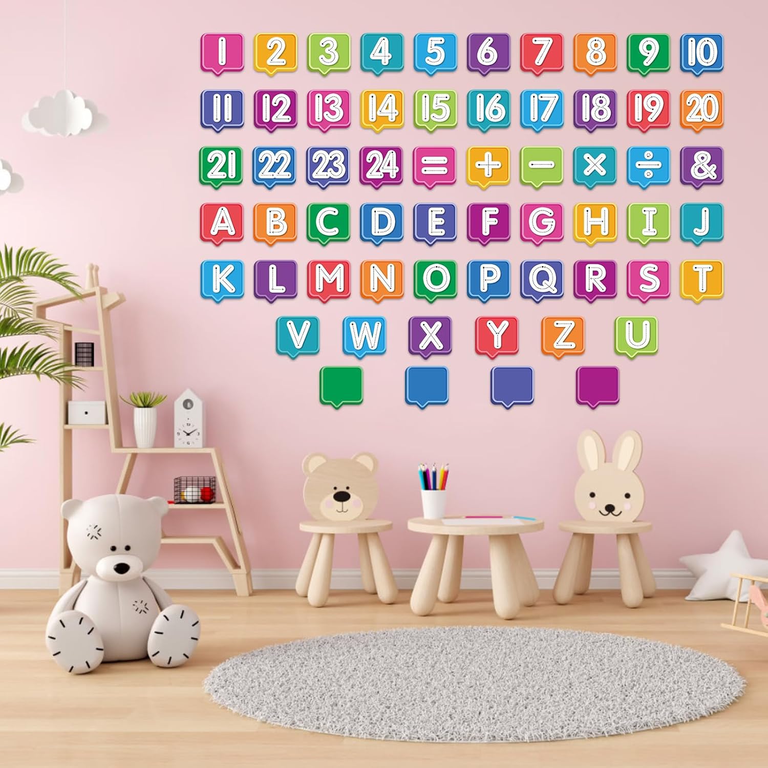 FLYAB Alphabet Number Wall Stickers 1